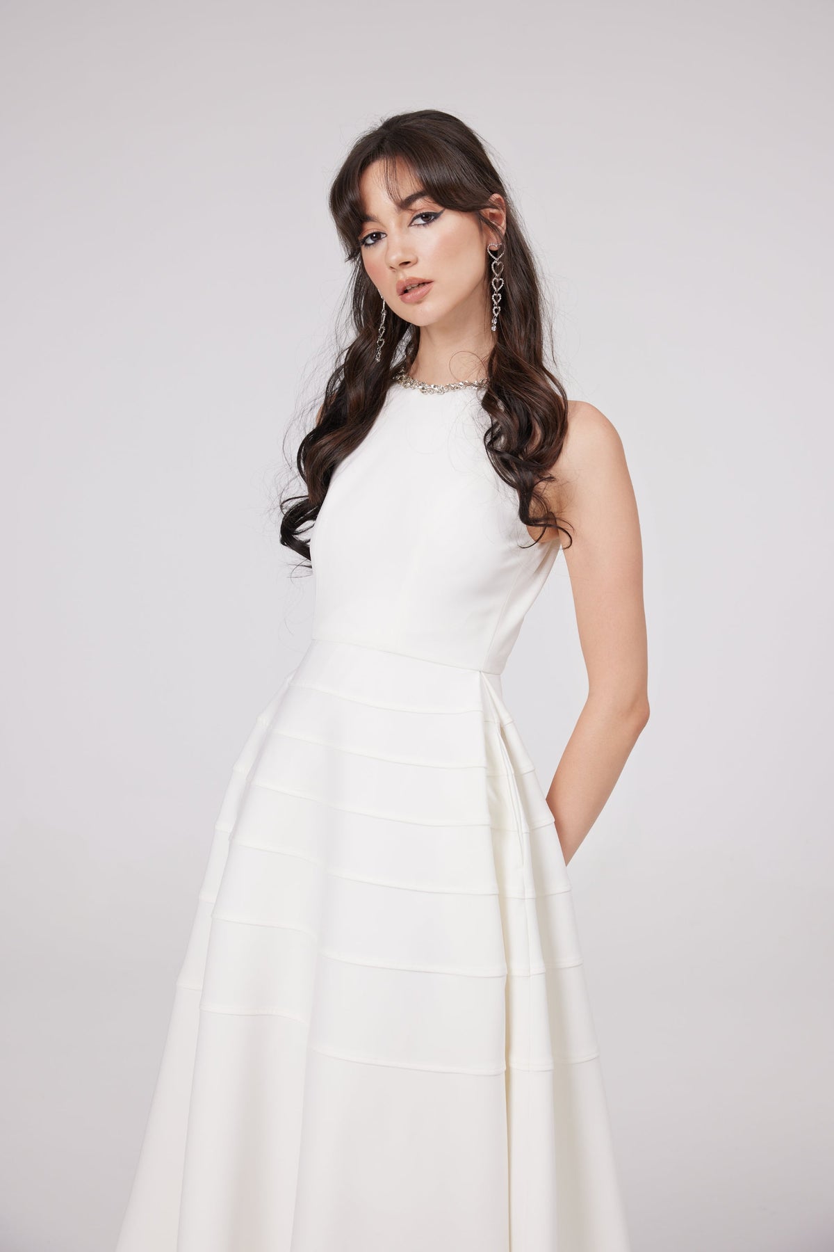Inès white crystal-embellished midi dress (Final Sale-US Only)