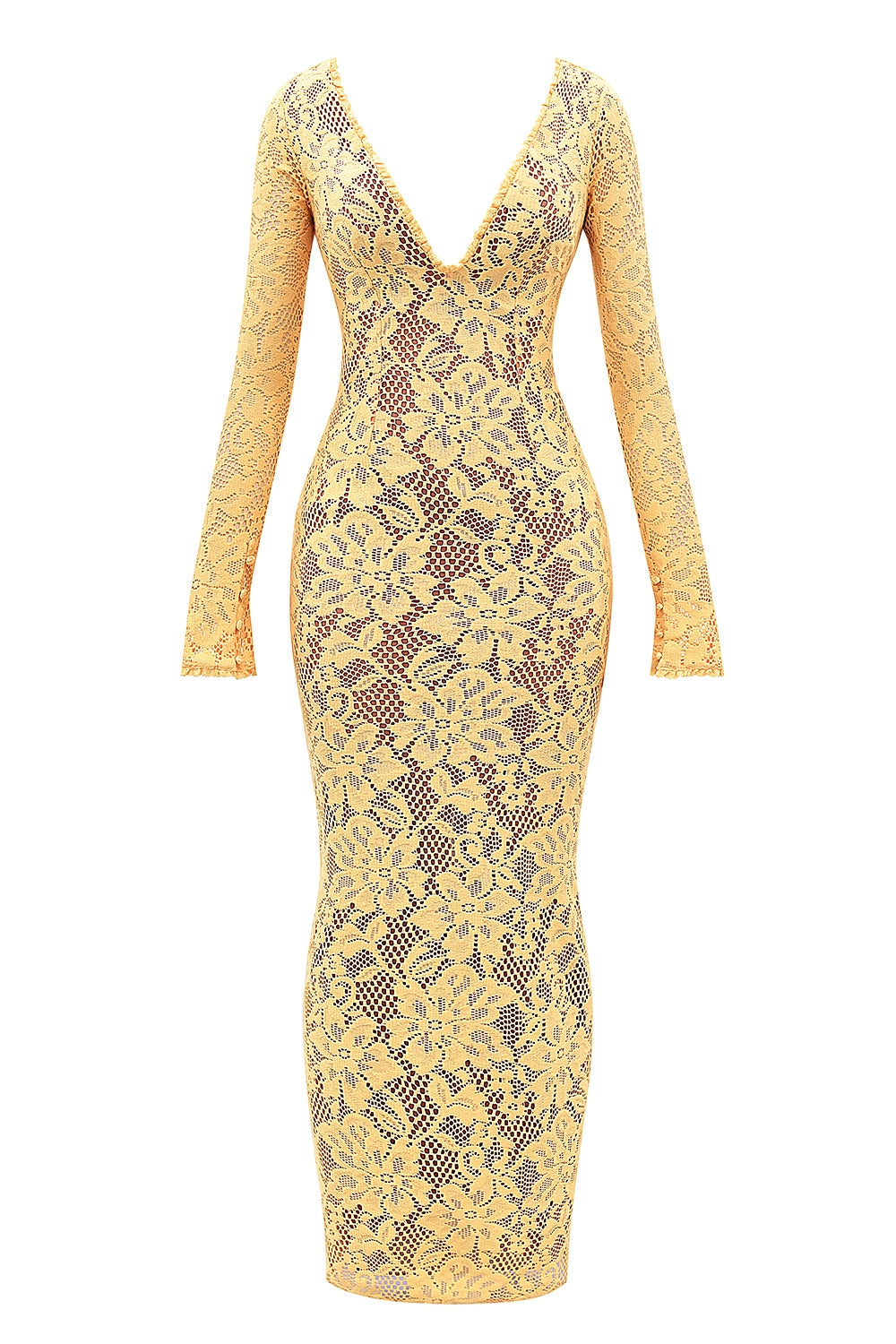 princess polly baby blue dress Semi-Sheer Lace Bodycon Maxi Dress main image 0