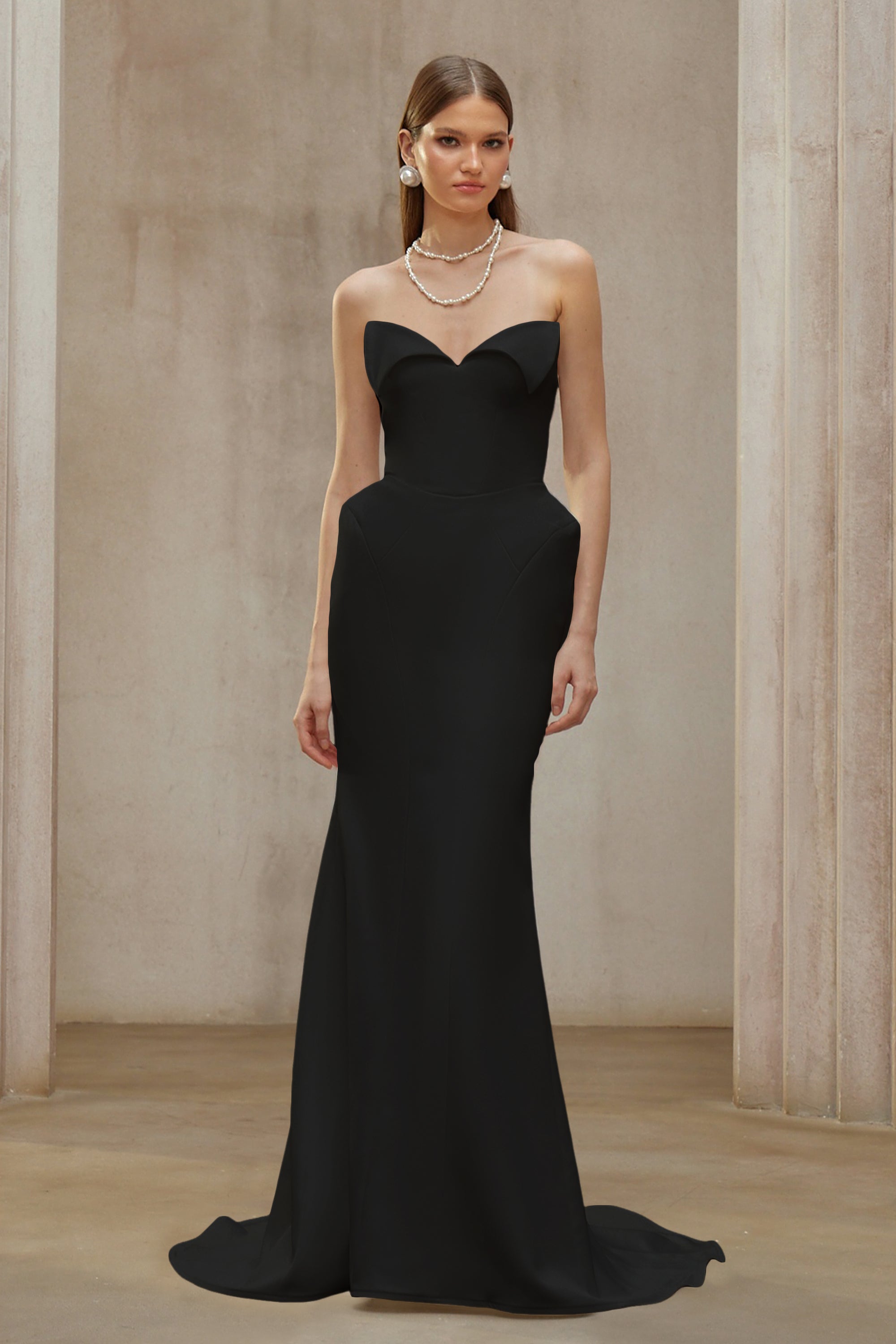 Alba Black Barrel Waist Corset Maxi Dress (Final Sale-US Only)