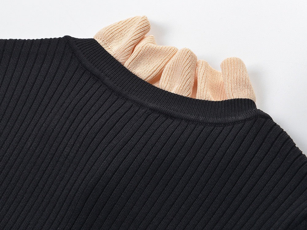 SANDRO KNIT MAXI DRESS - Black