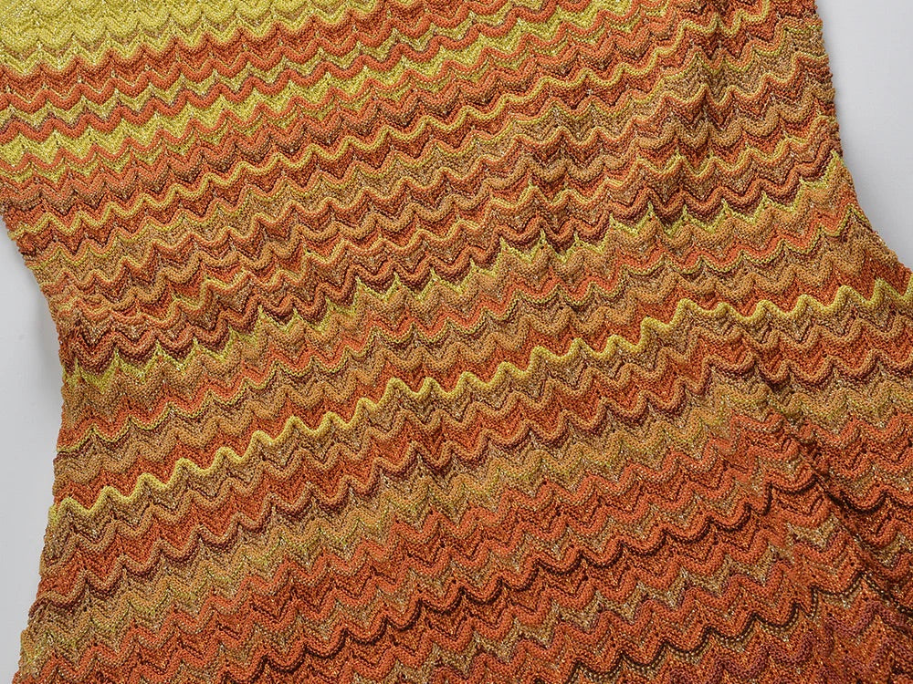 MADDY PARIS Gradient Knitted Maxi Dress sunset