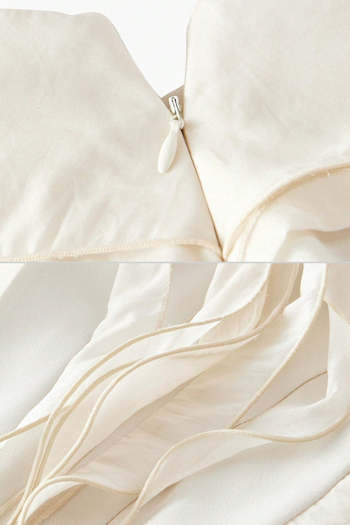 Layered Sheer Mini Dress With Ruffled Design - White