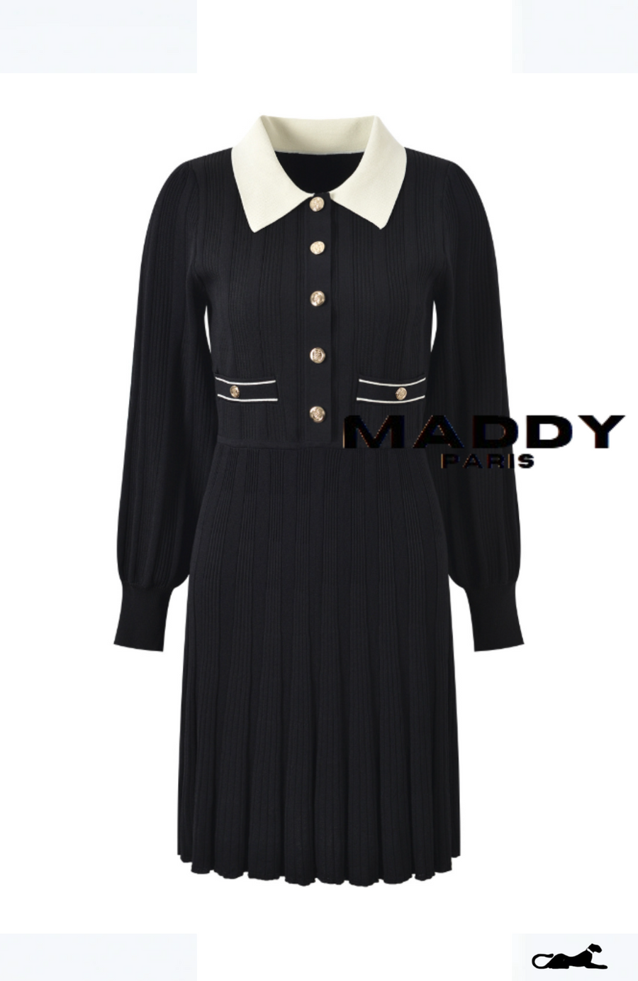 MADDY PARIS ISABELLE CREPE MINI DRESS - BLACK