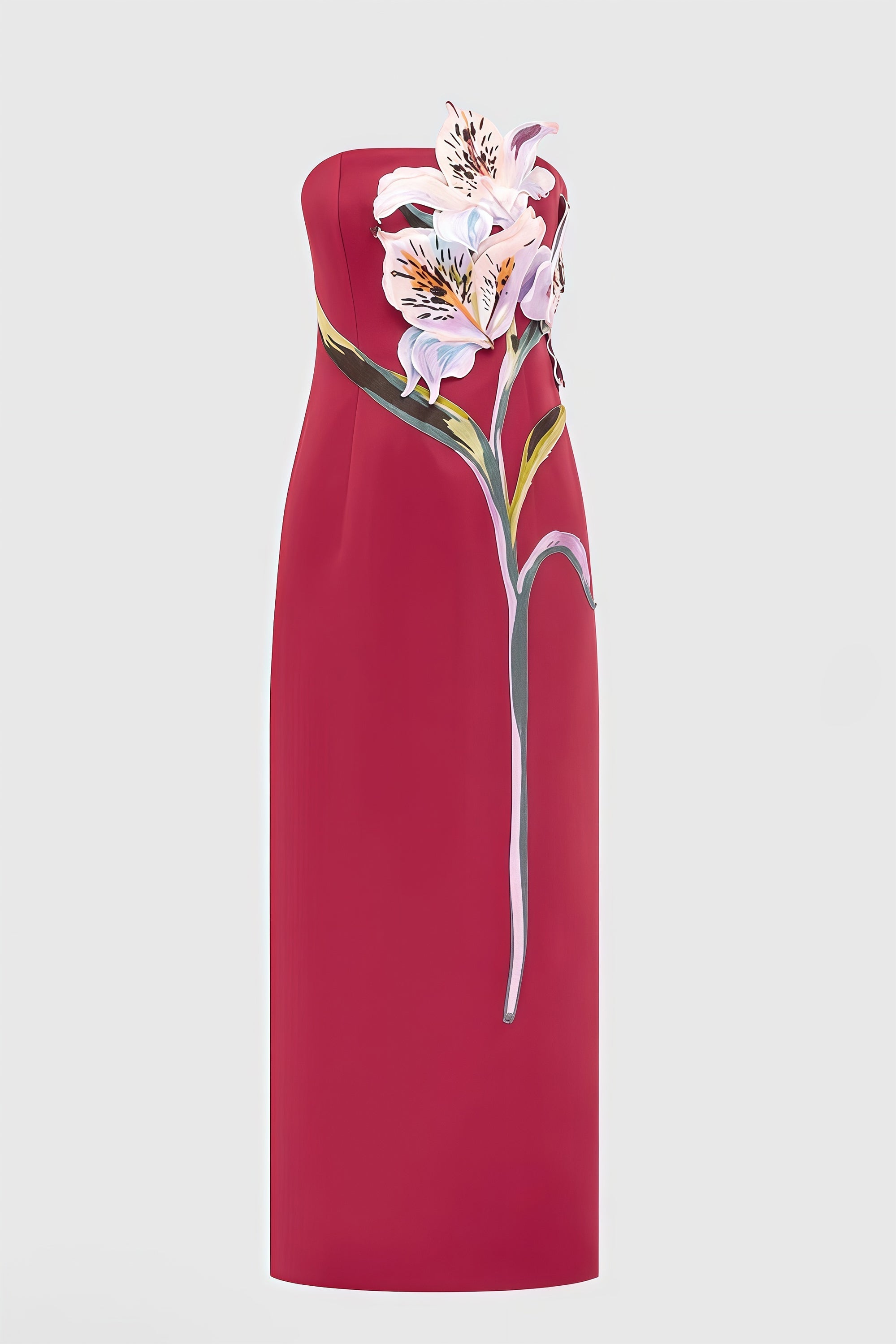 Automne Pink Floral Embroidered Maxi Dress