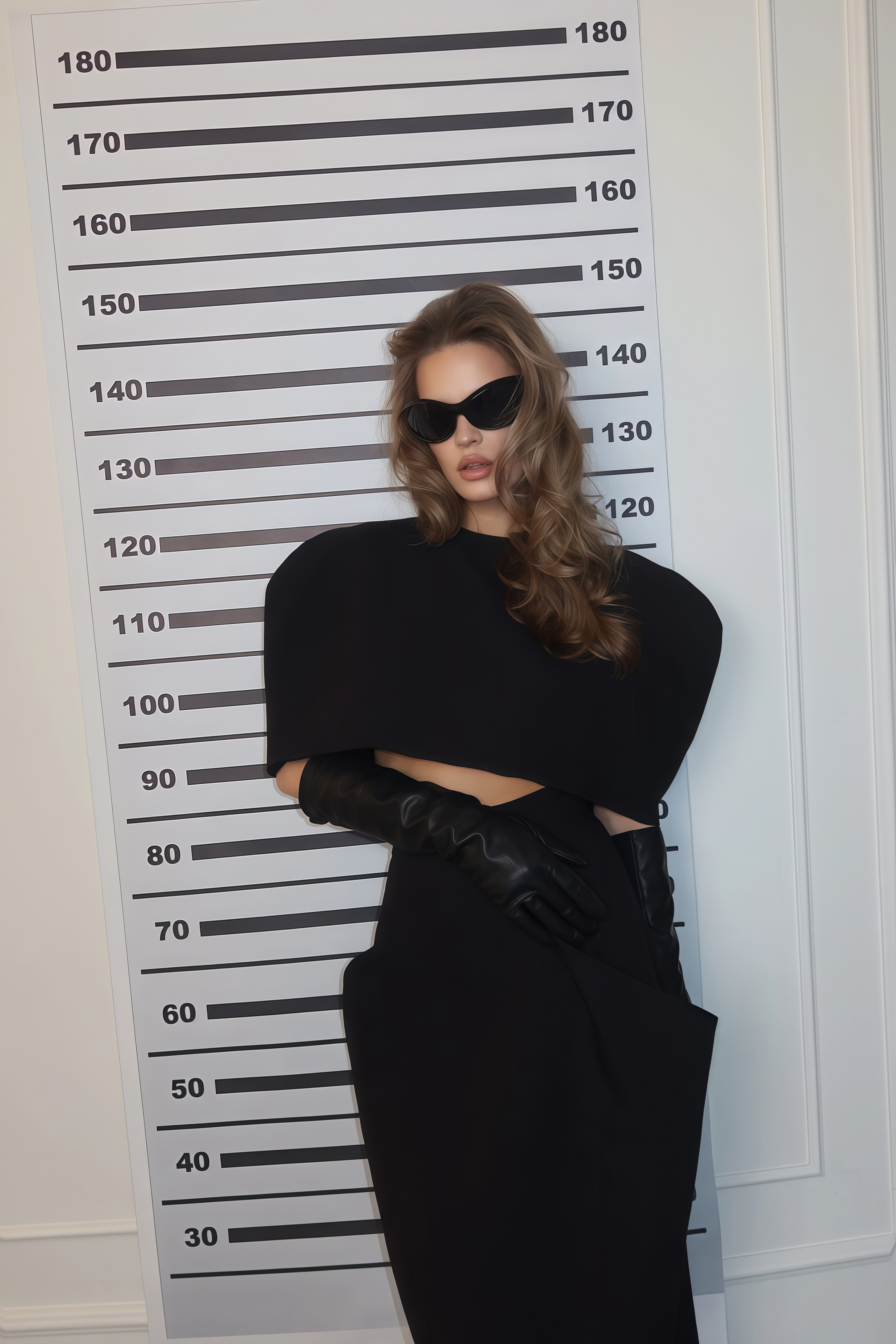 Shiva Black Structured Cape & Asymmetrical Skirt Set