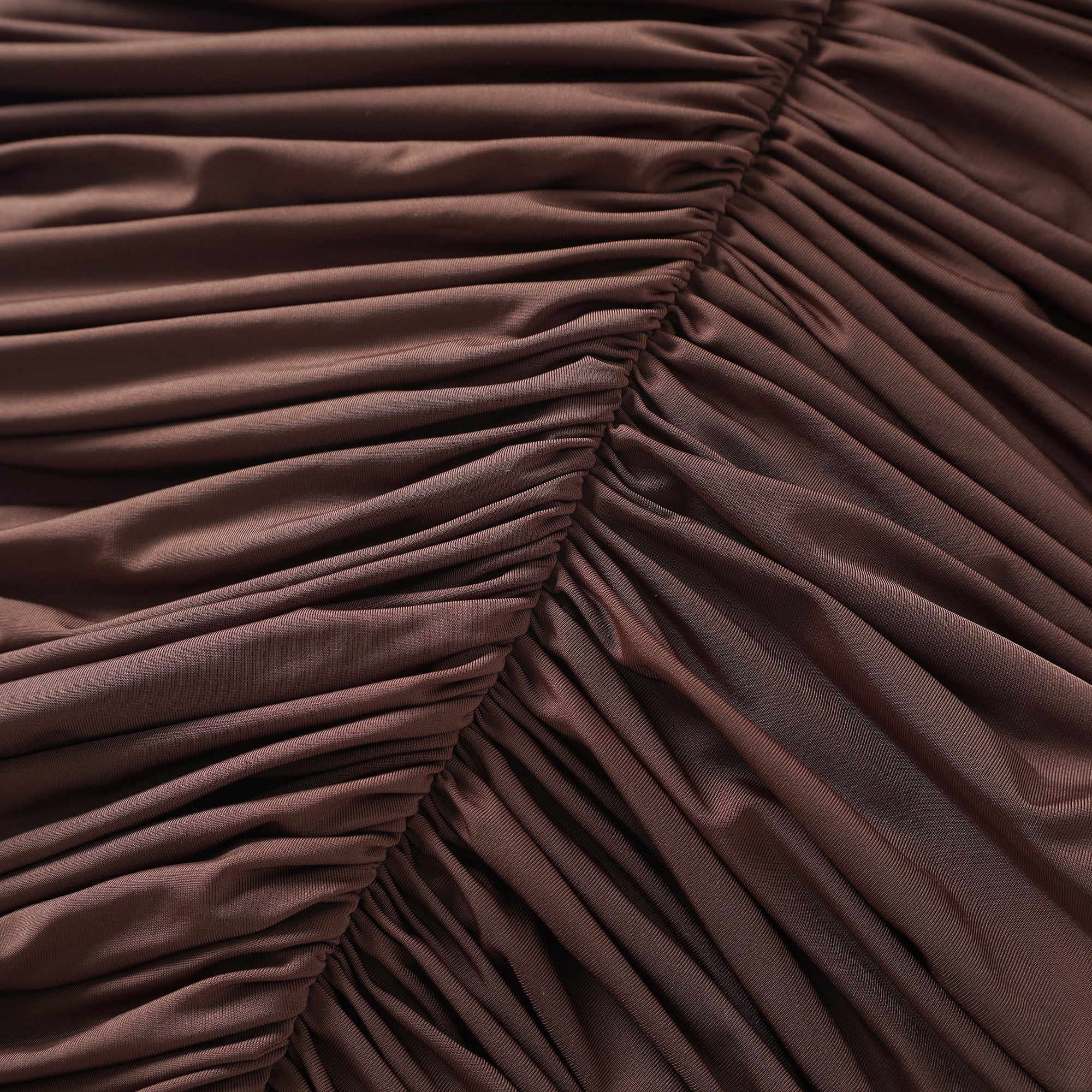 Charitina Brown Fitted Ruched Midi Dress (Final Sale-US Only)