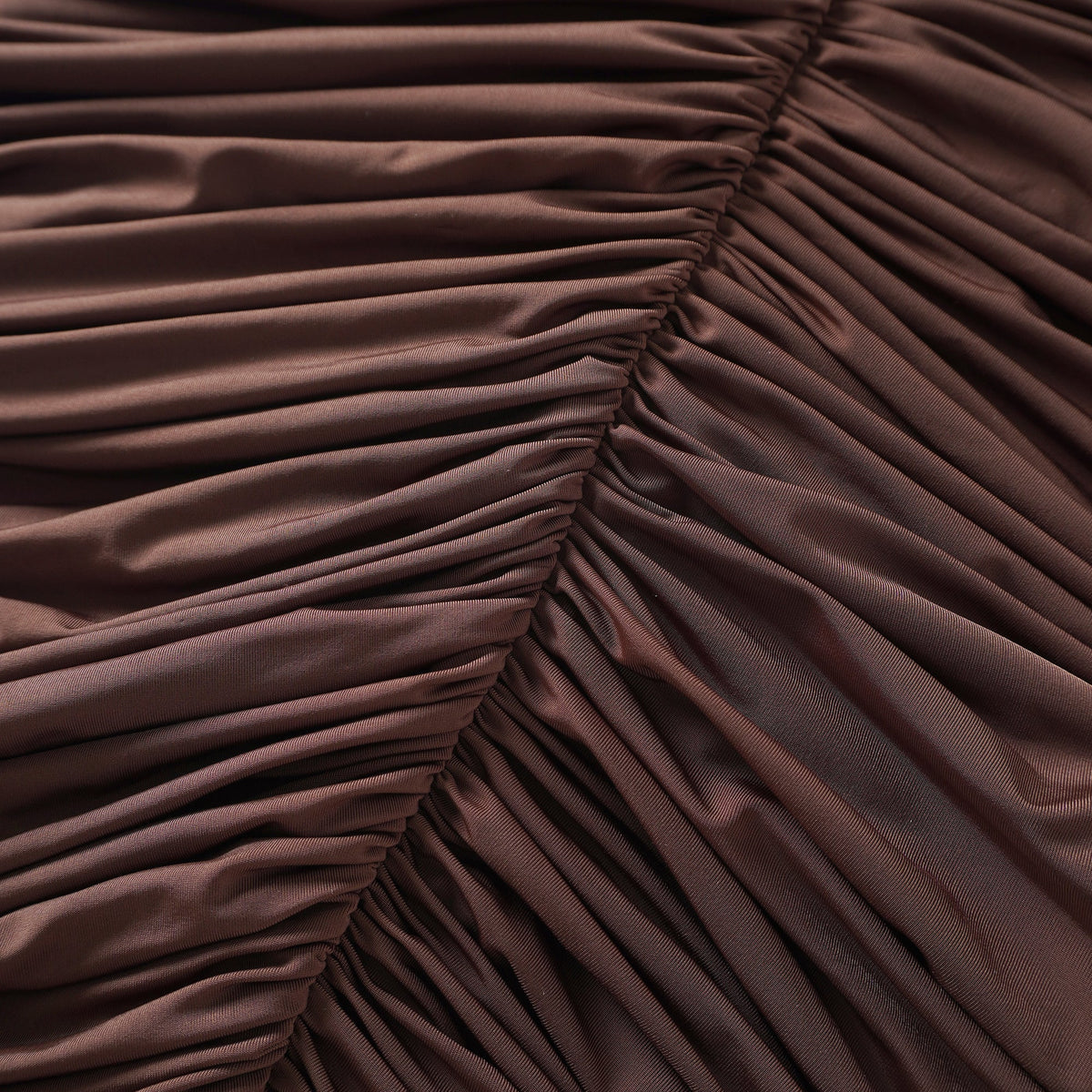 Charitina Brown Fitted Ruched Midi Dress (Final Sale-US Only)