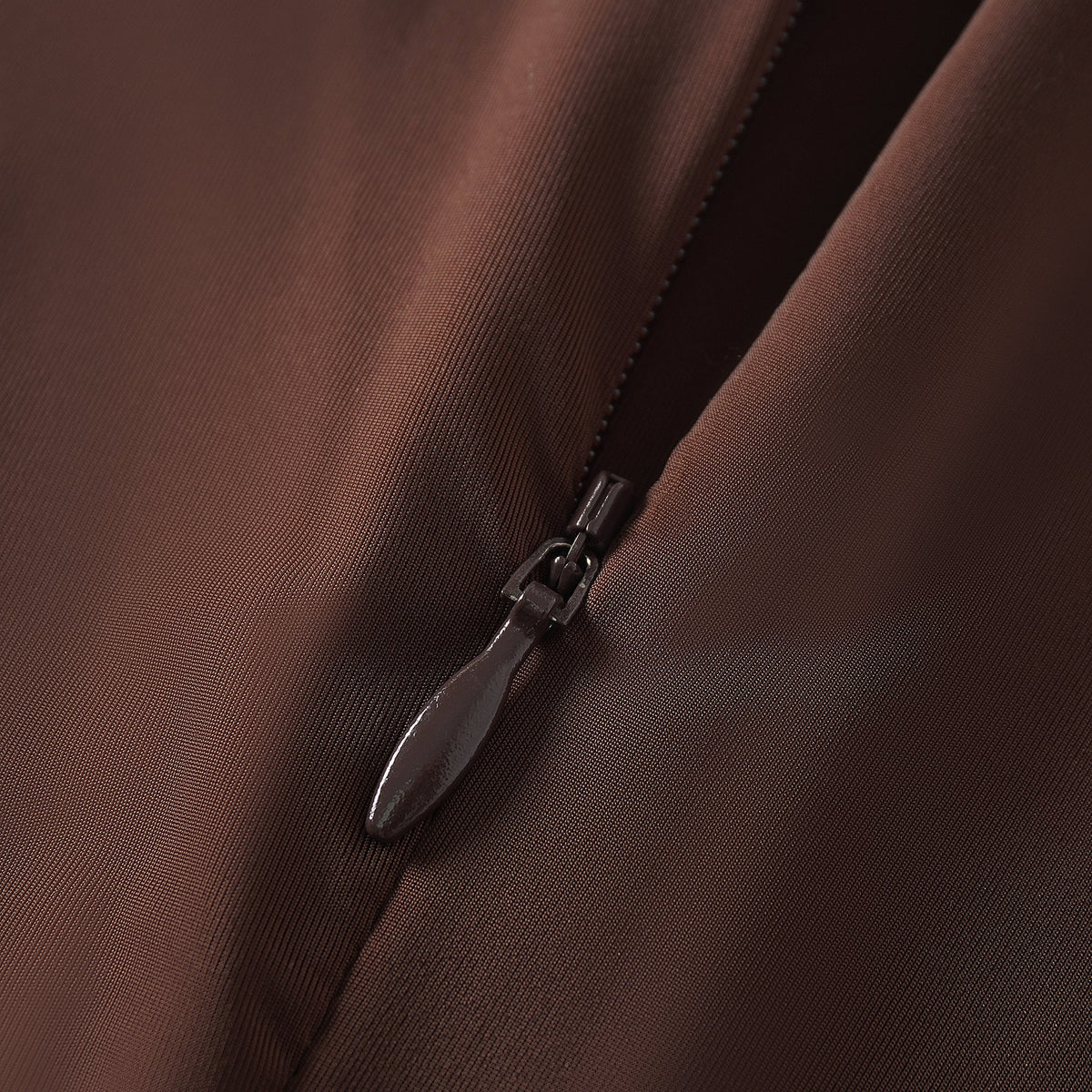 Charitina Brown Fitted Ruched Midi Dress (Final Sale-US Only)