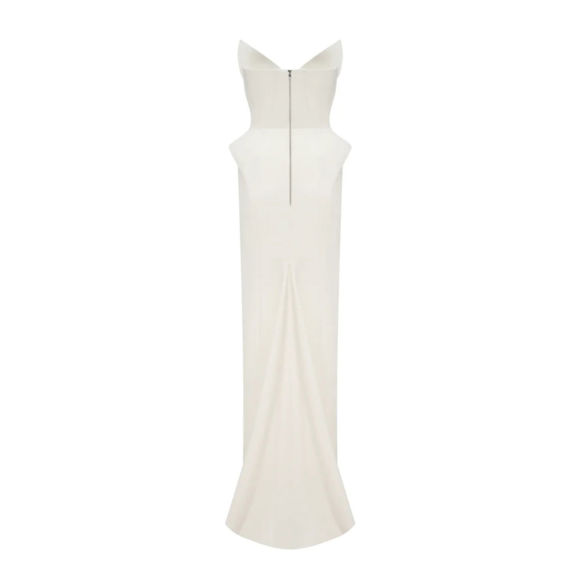Alba White Barrel Waist Corset Maxi Dress