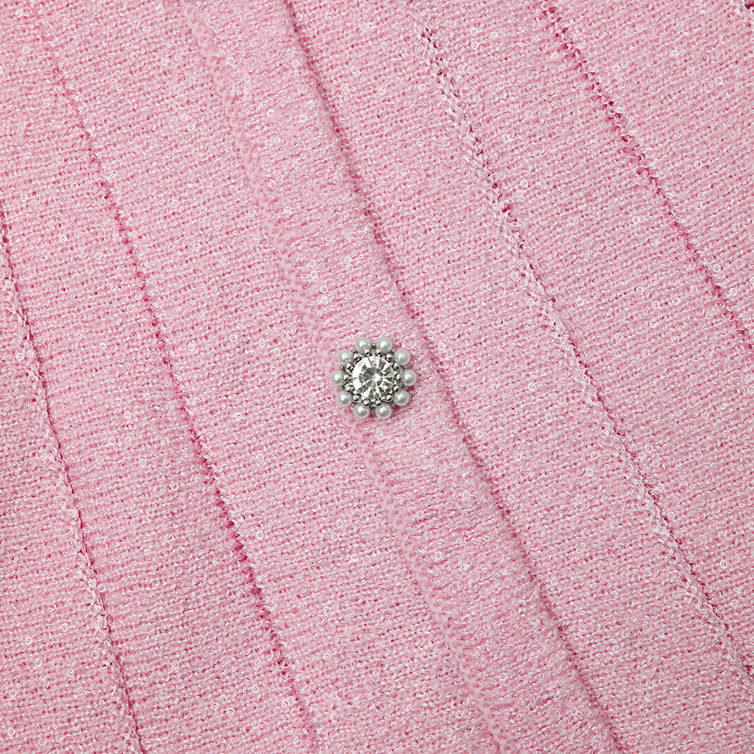 Pink Pleated Knit Mini Skirt