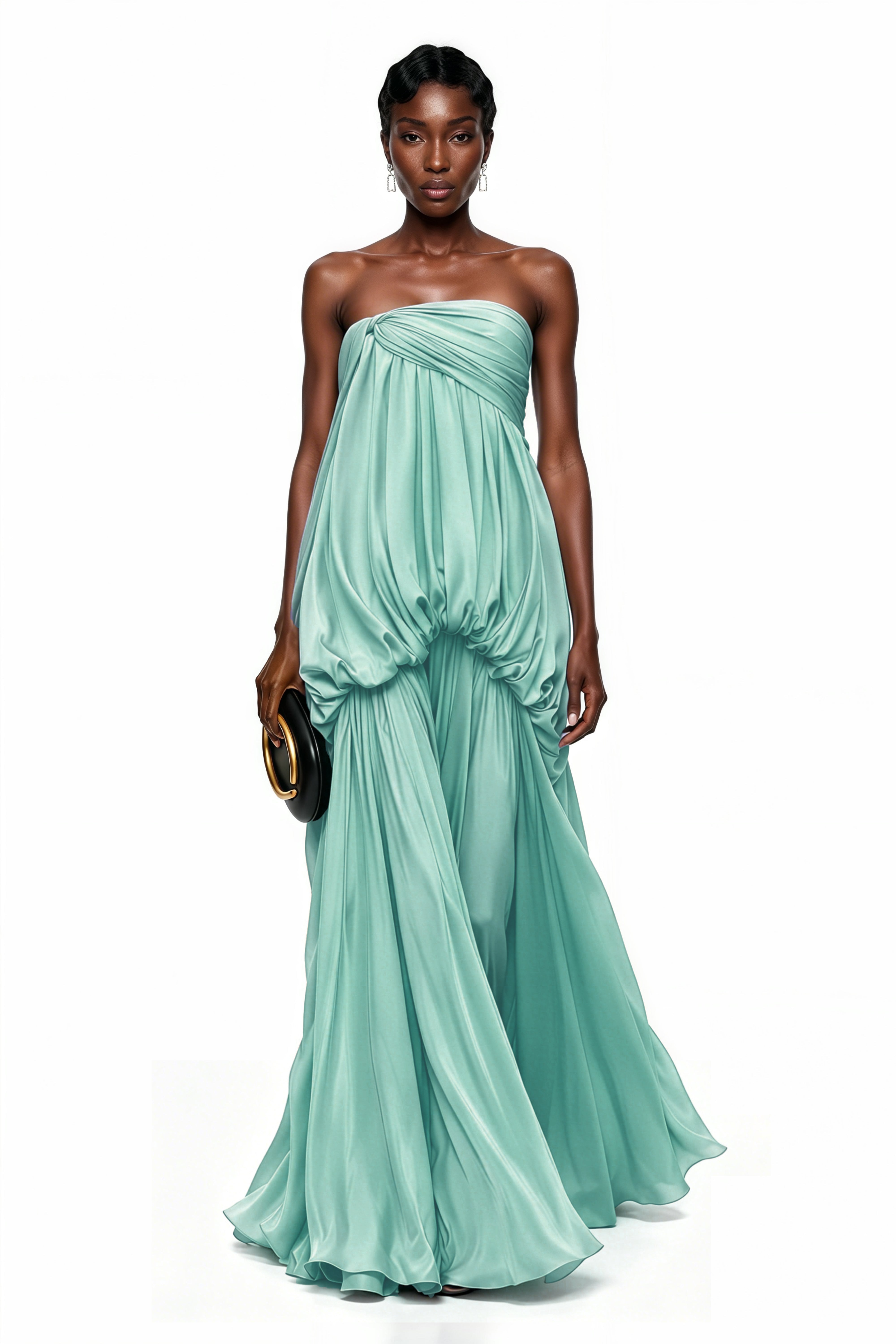 Aamu Green Off Shoulder Maxi Dress