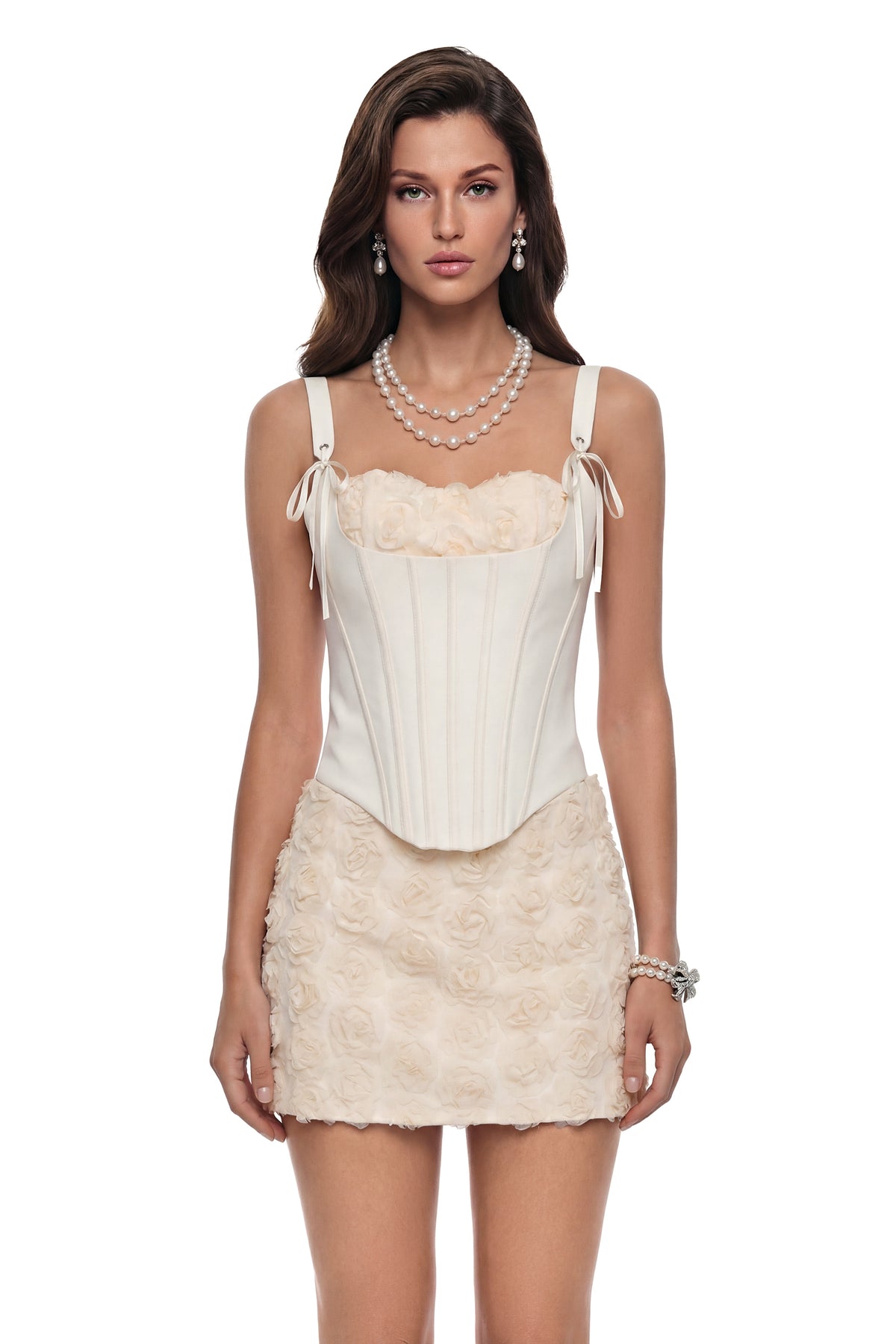 Aelia White Floral Top & Skirt Set (Final Sale)