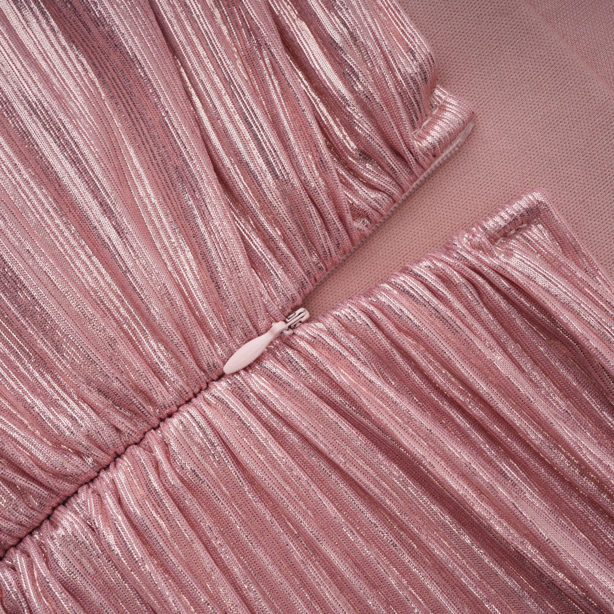 Alchimie Pink Glossy Pleated Maxi Dress (Final Sale-US Only)