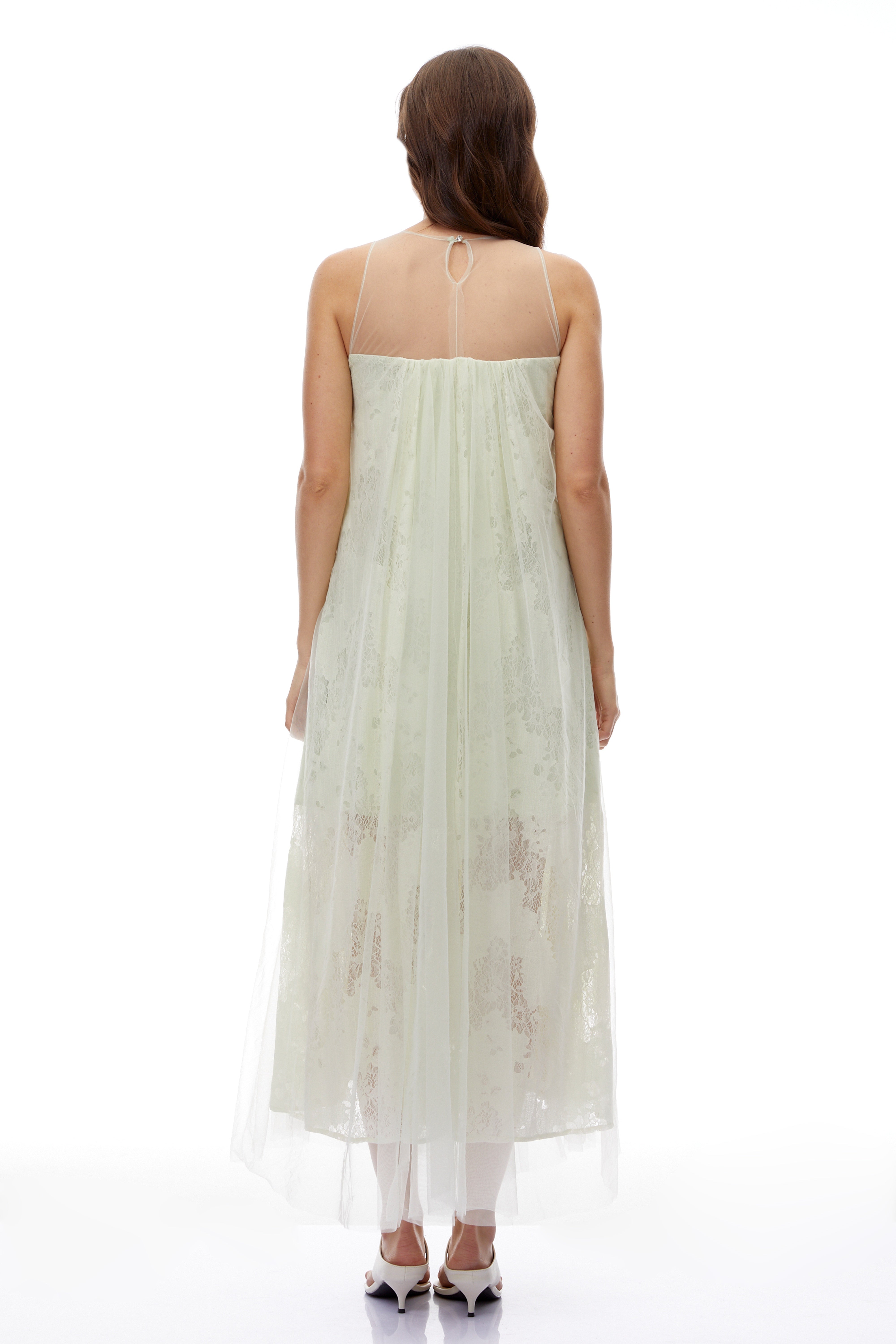 Alice Mint green Floral Embroidered Midi Dress
