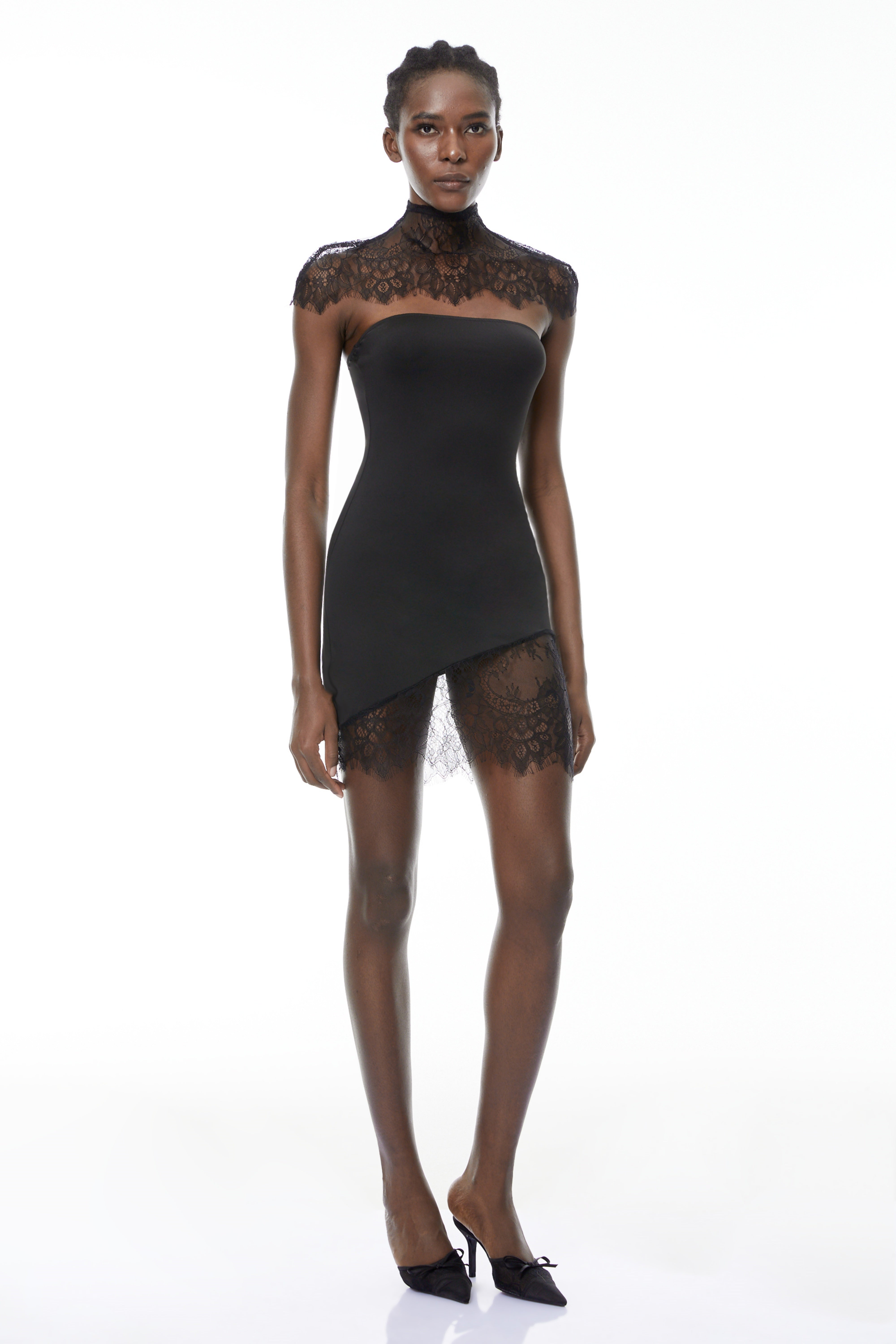 Alvaro Black Lace Shawl & Dress Set