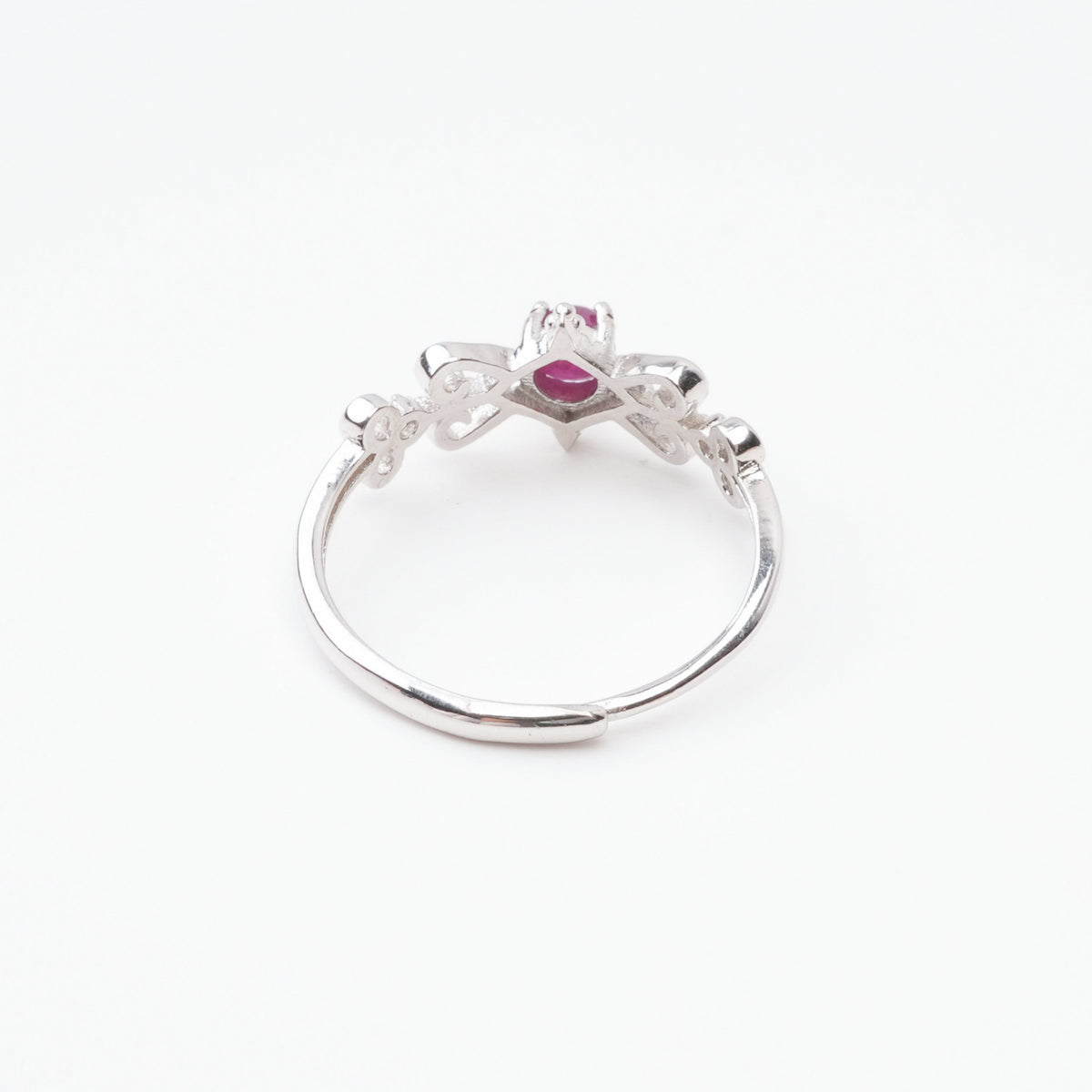 Angeline Ruby Cabochon Vintage Filigree Sterling Silver Ring