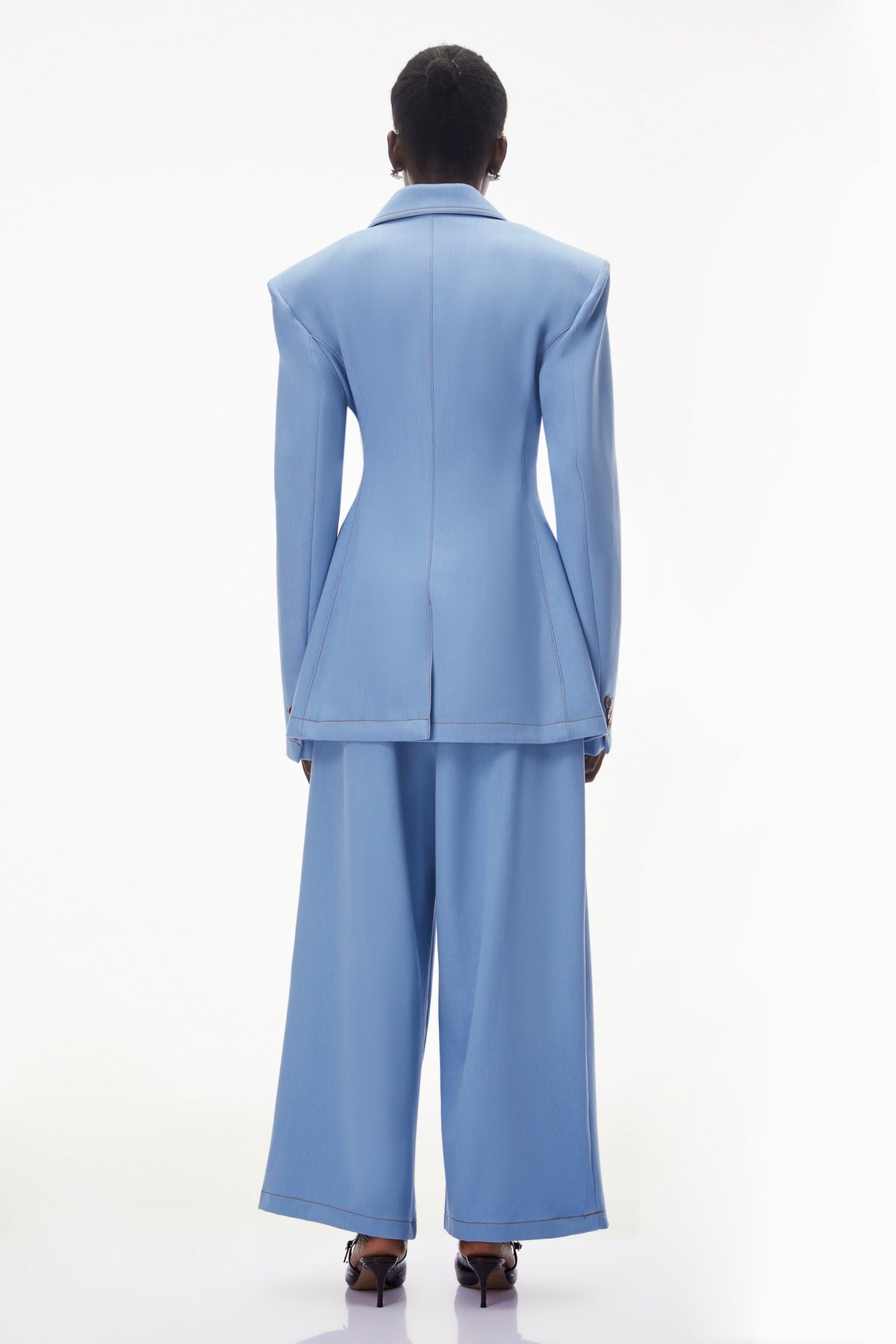 Annabelle Blue Asymmetrical Blazer & Trouser Set (Final Sale)