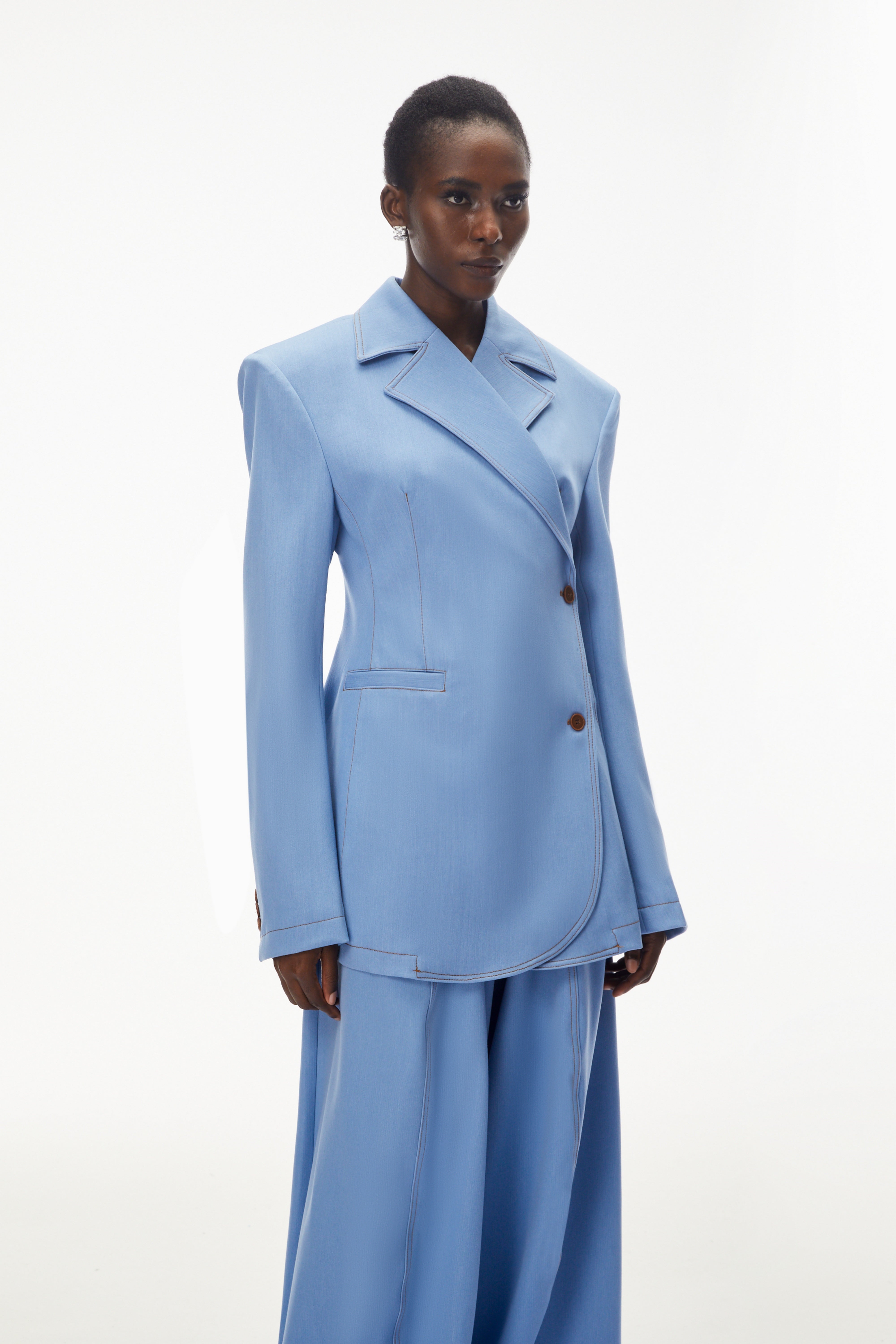 Annabelle Blue Asymmetrical Blazer & Trouser Set (Final Sale)