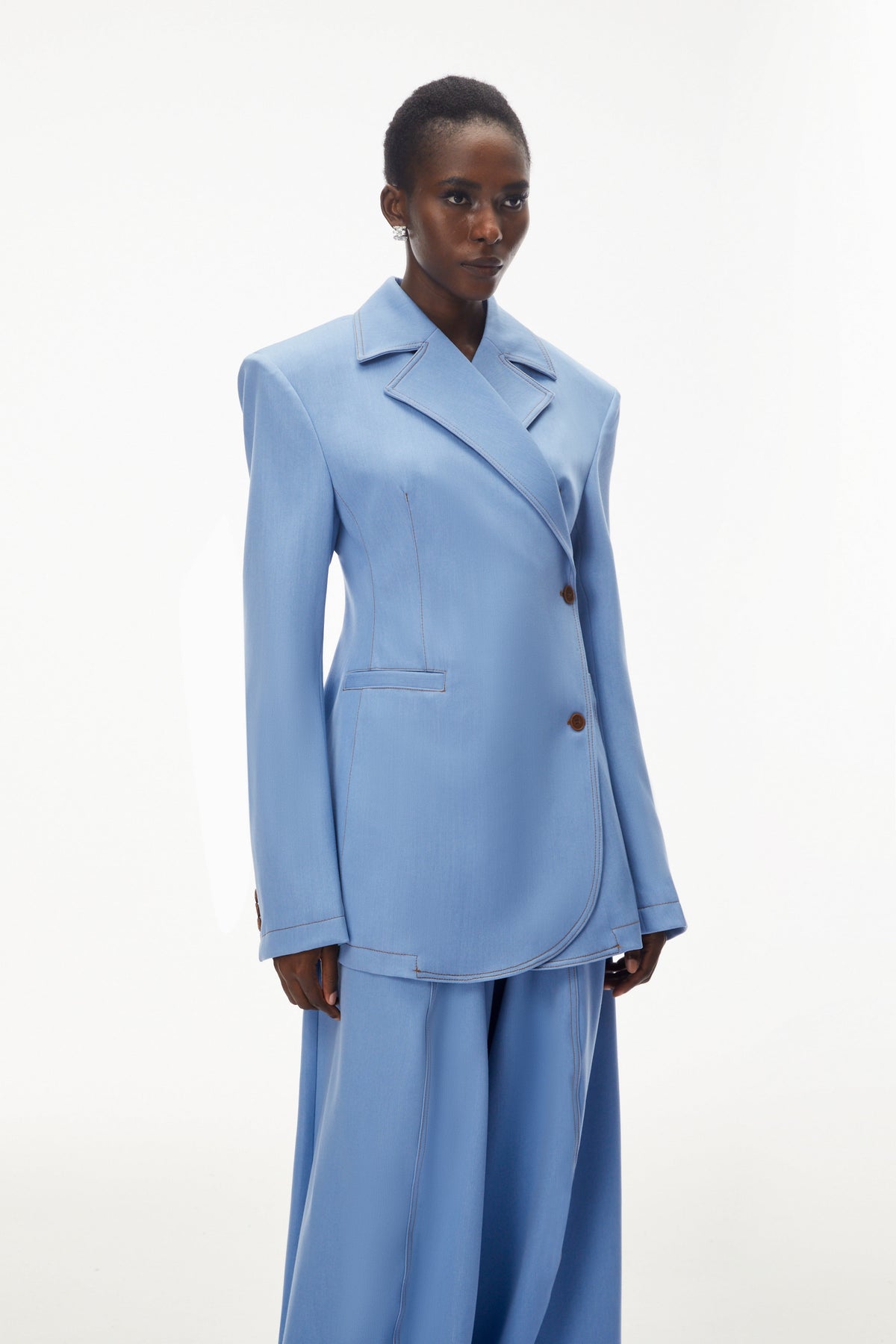 Annabelle Blue Asymmetrical Blazer & Trouser Set (Final Sale)