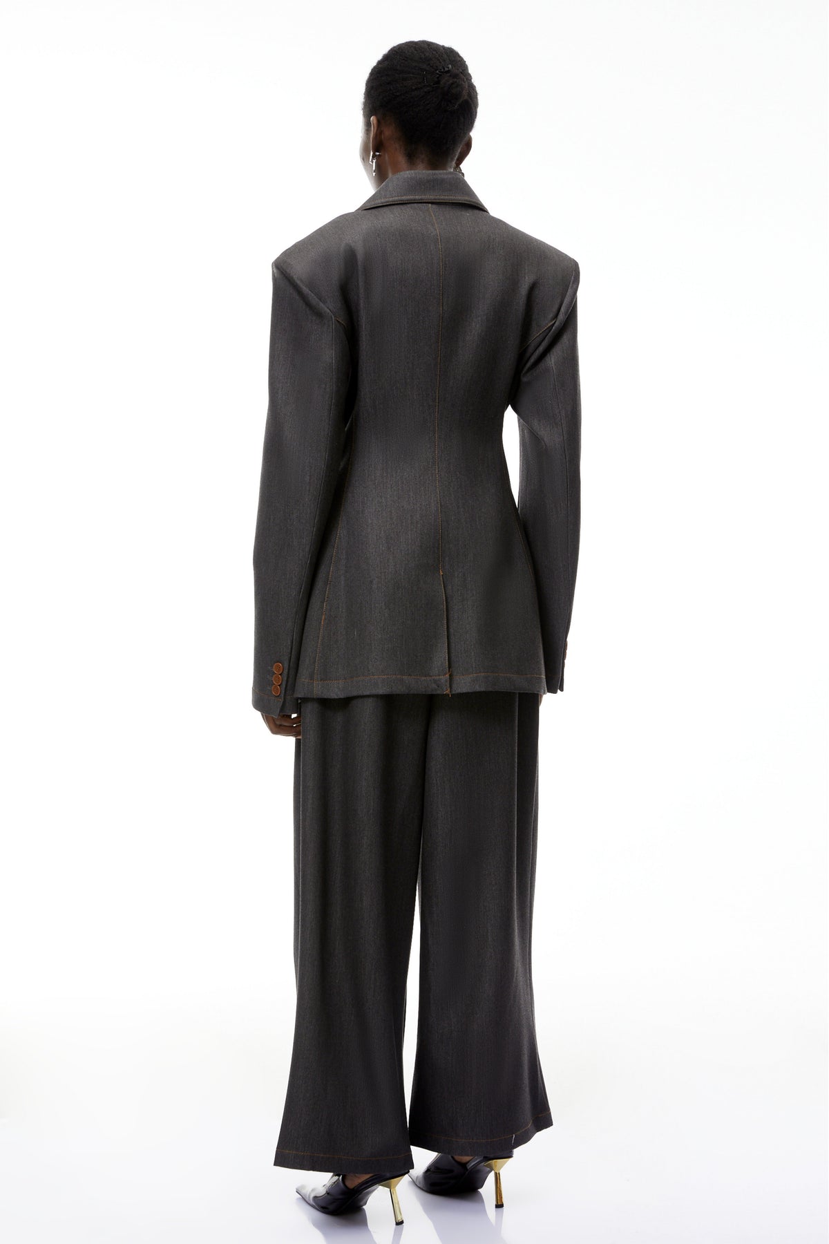 Annabelle Grey Asymmetrical Blazer & Trousers Set