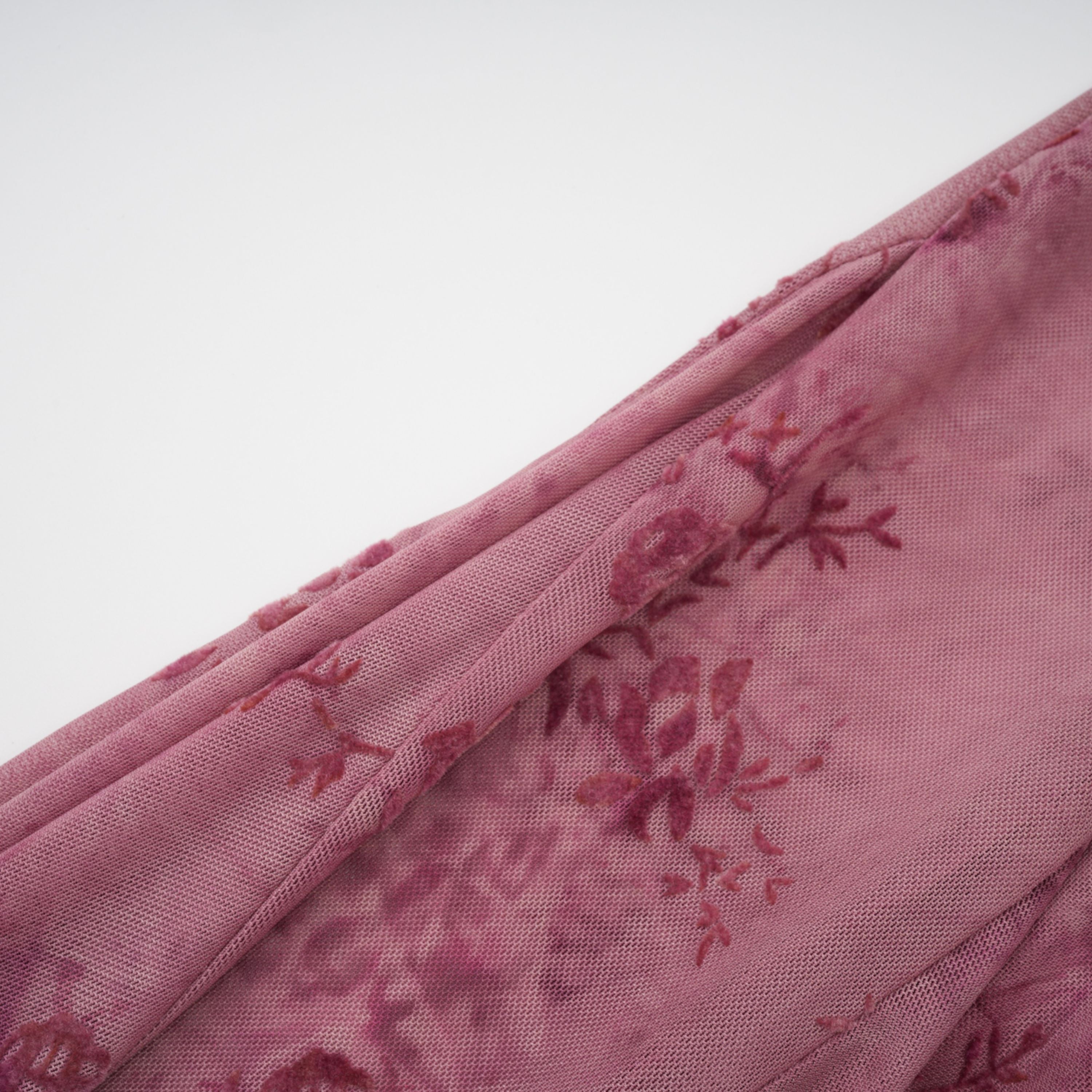 Ariadne Pink Flocked Tulle Maxi Dress (Final Sale-US Only)