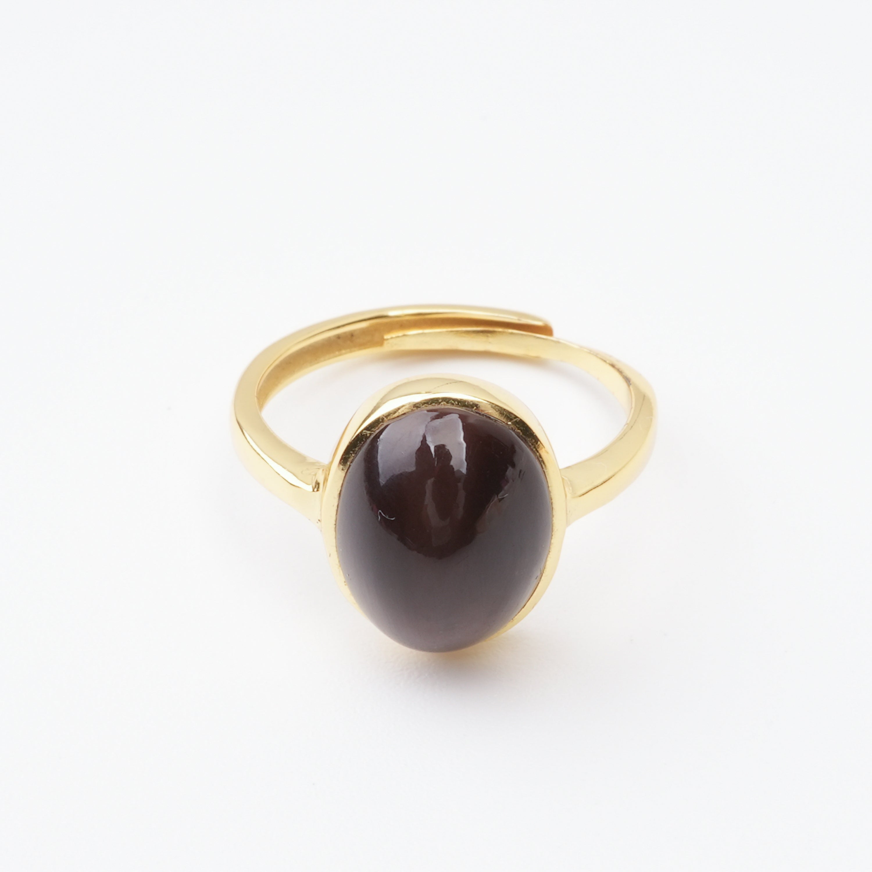 Aurelia Red Oval Cabochon Gold Plated Ring