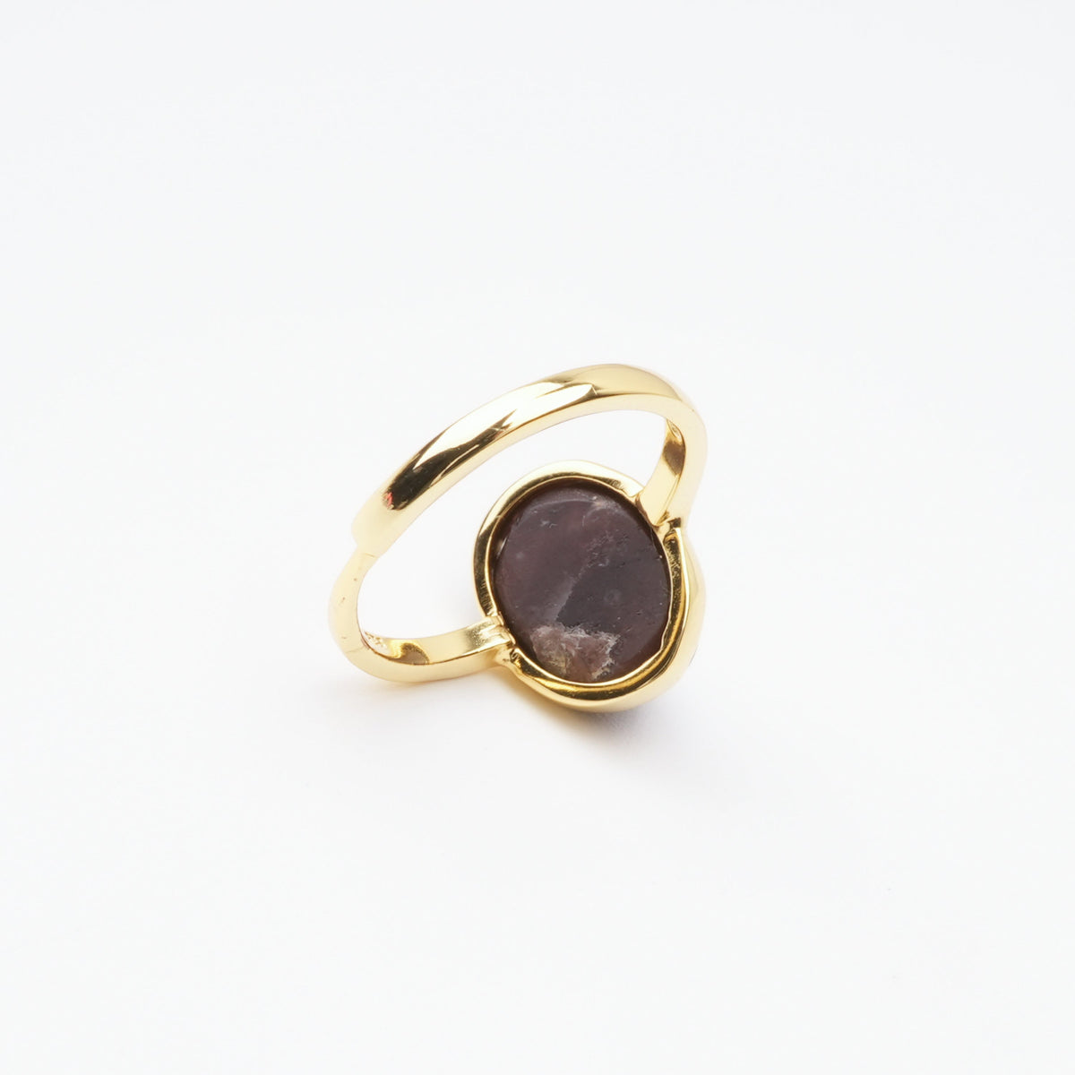 Aurelia Red Oval Cabochon Gold Plated Ring