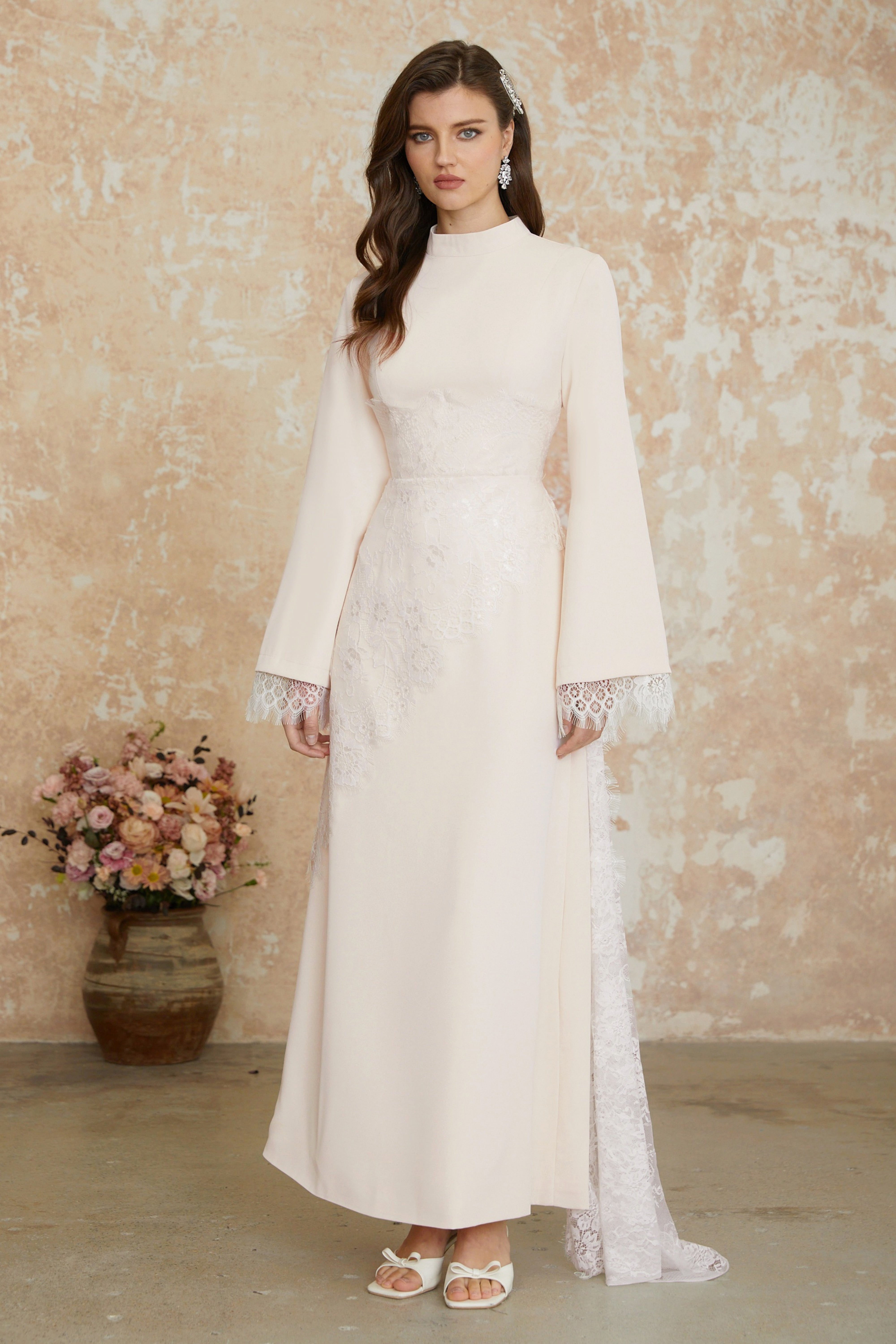 Aurora White Floral Lace Maxi Dress (Final Sale-US Only)