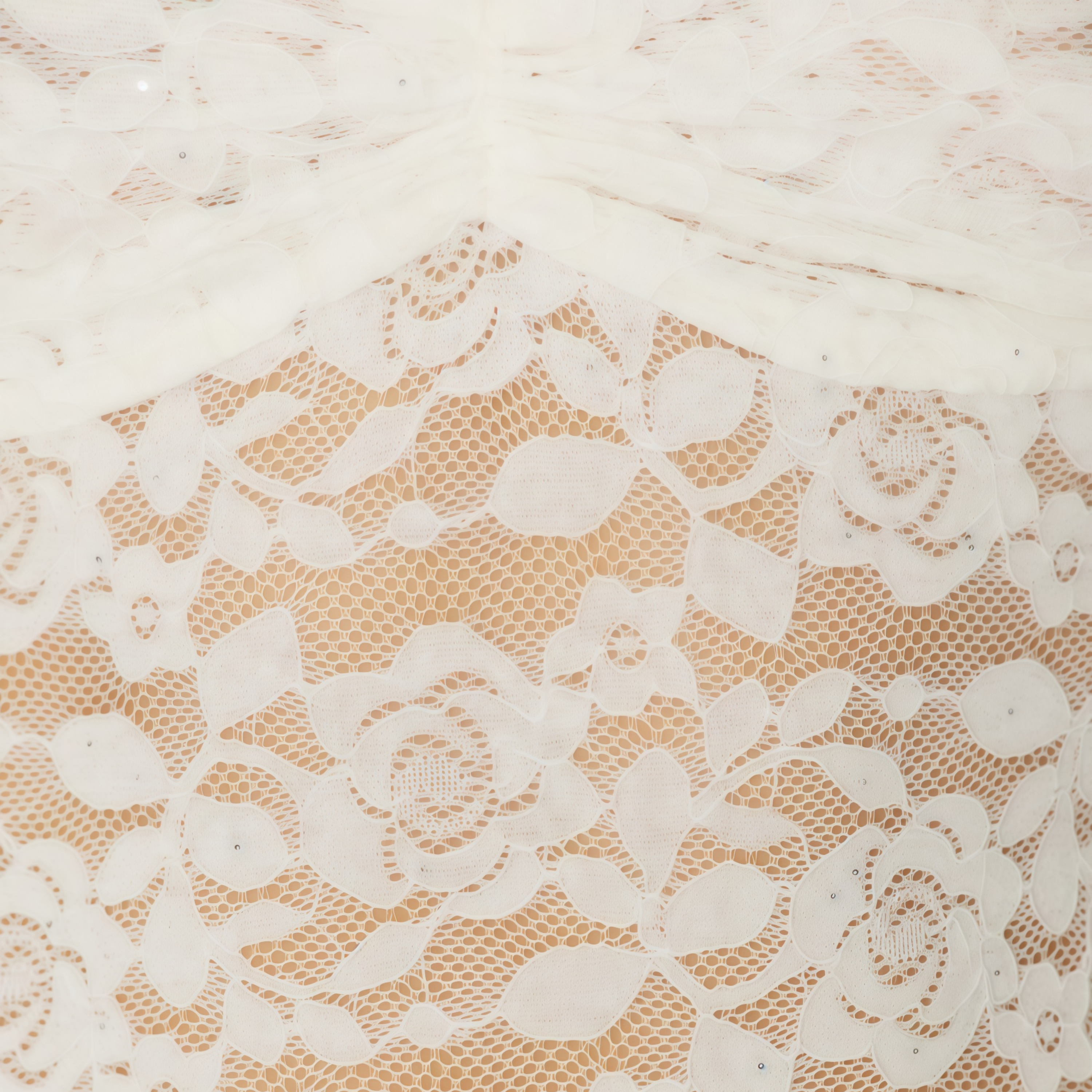 Magda White Floral Lace Ruched Mini Dress