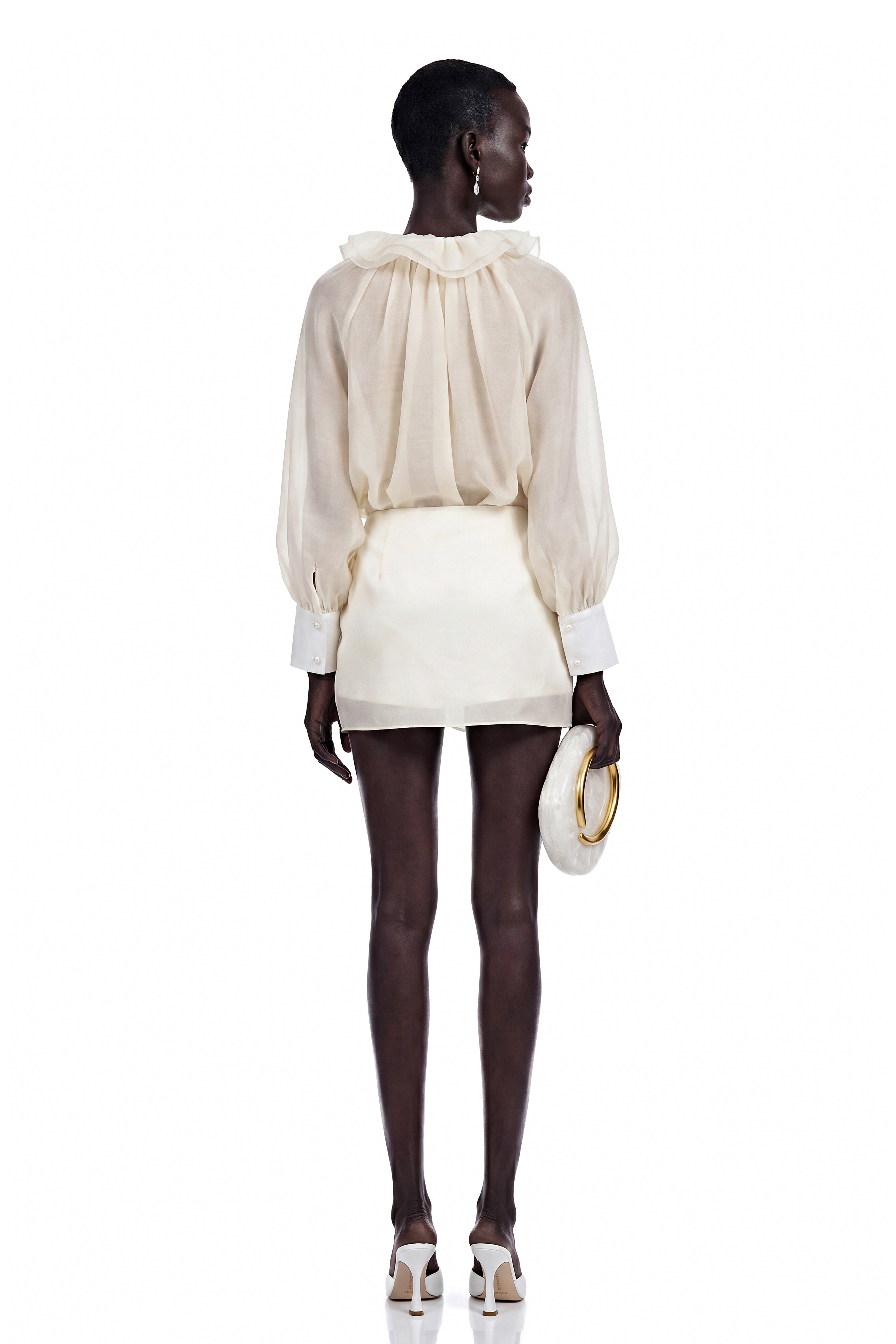 Bethany Cream Lace-Up Blouse