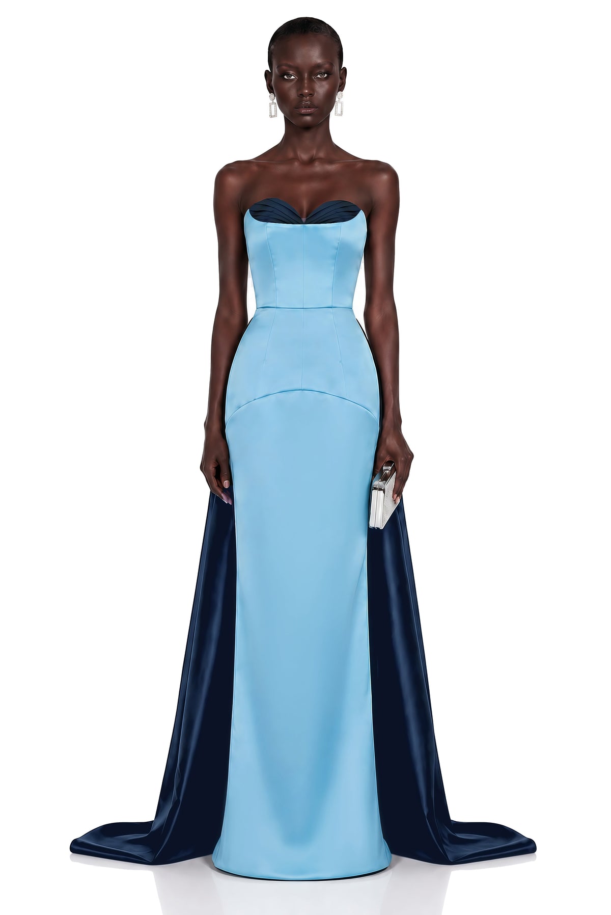 Bircan Blue Color Block Maxi Dress