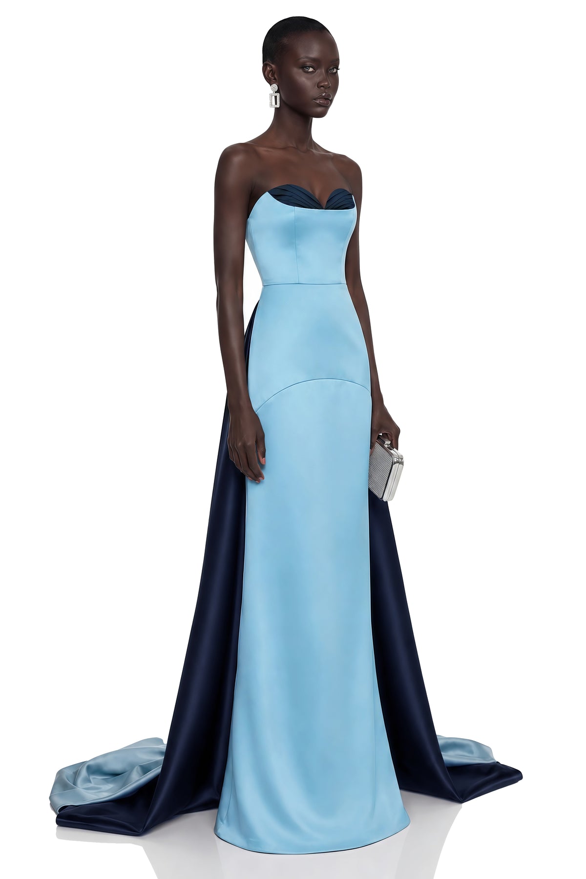 Bircan Blue Color Block Maxi Dress