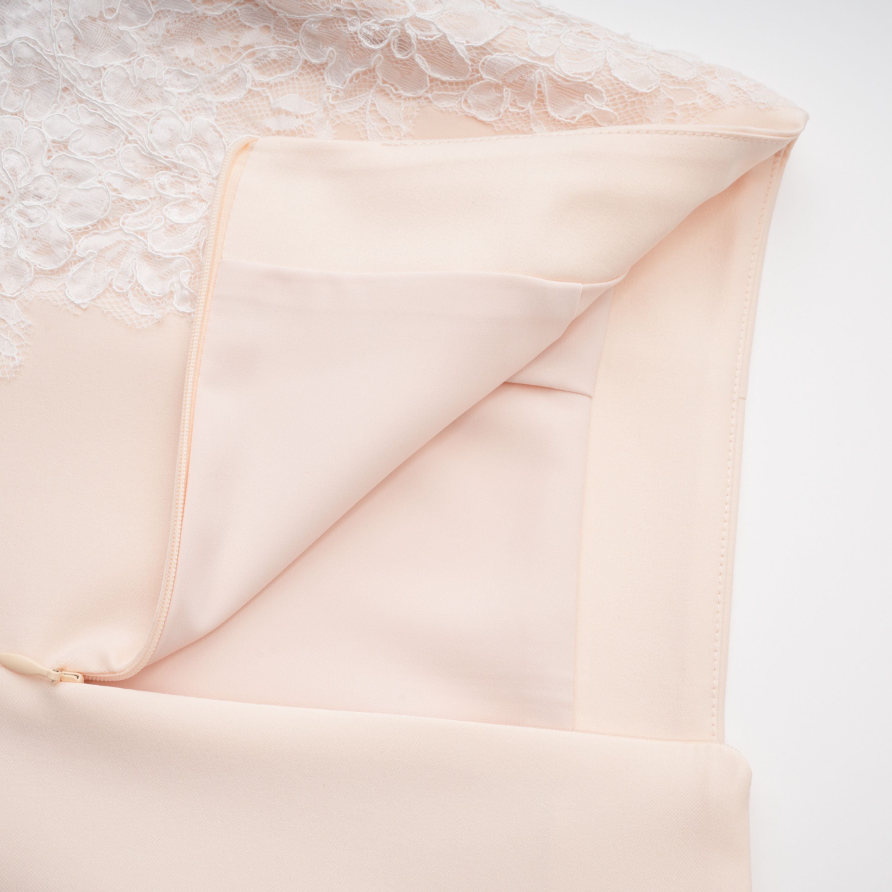 Blanca Champagne Lace Panel Top & Skirt Set