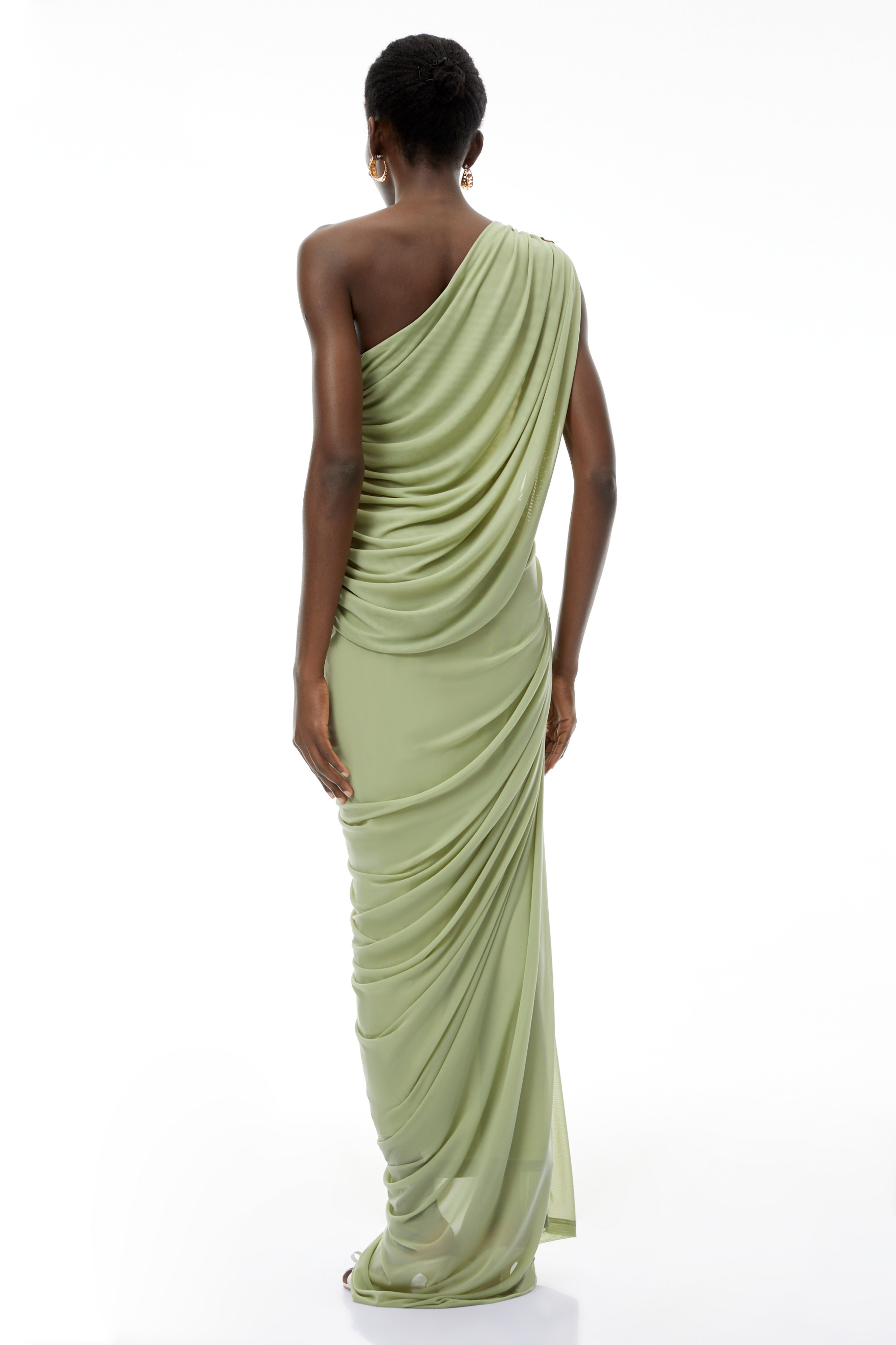 Branwen Green One Shoulder Top & Skirt Set