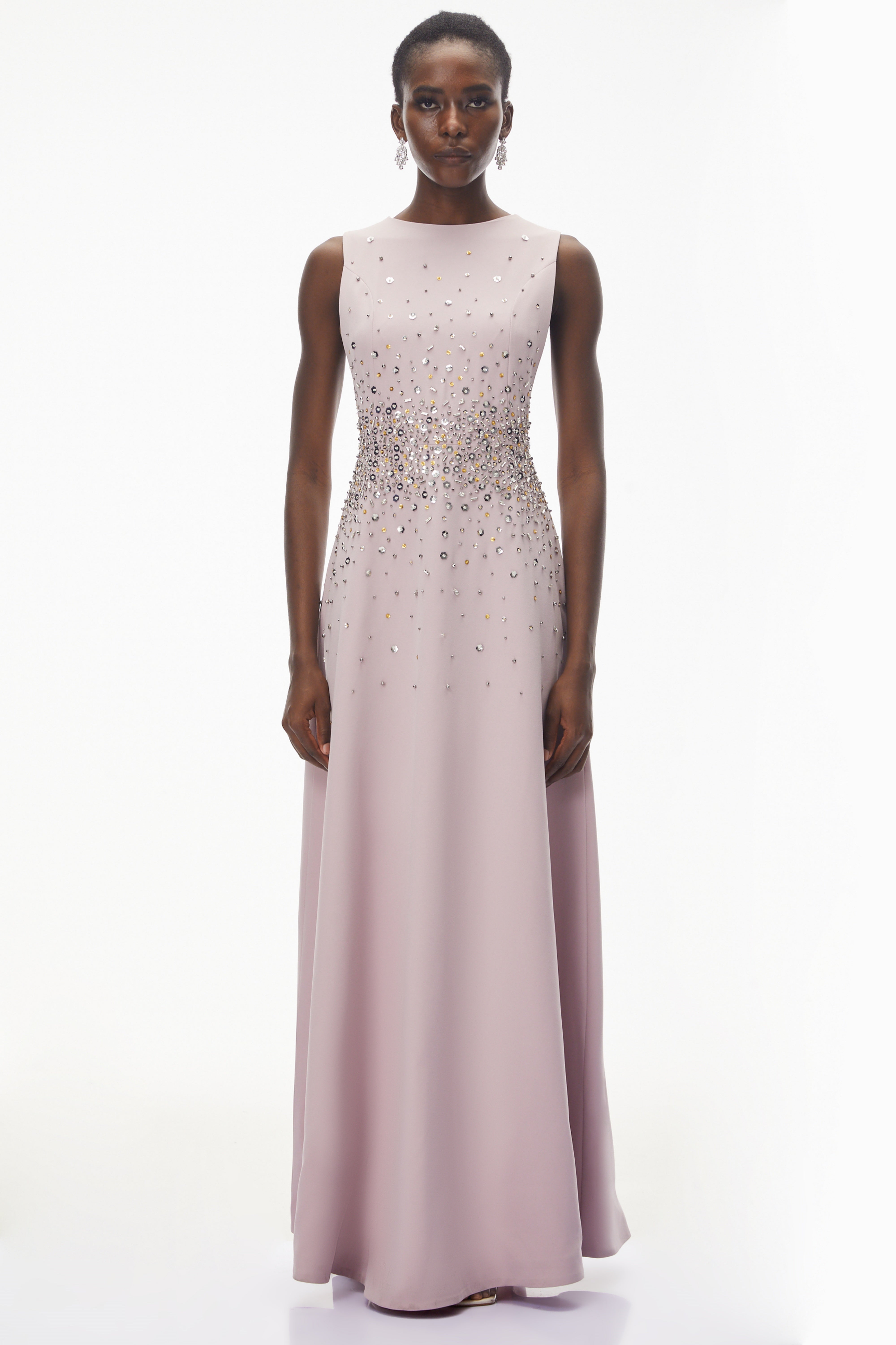 Bronislava Lotus Pink Embellished Maxi Dress