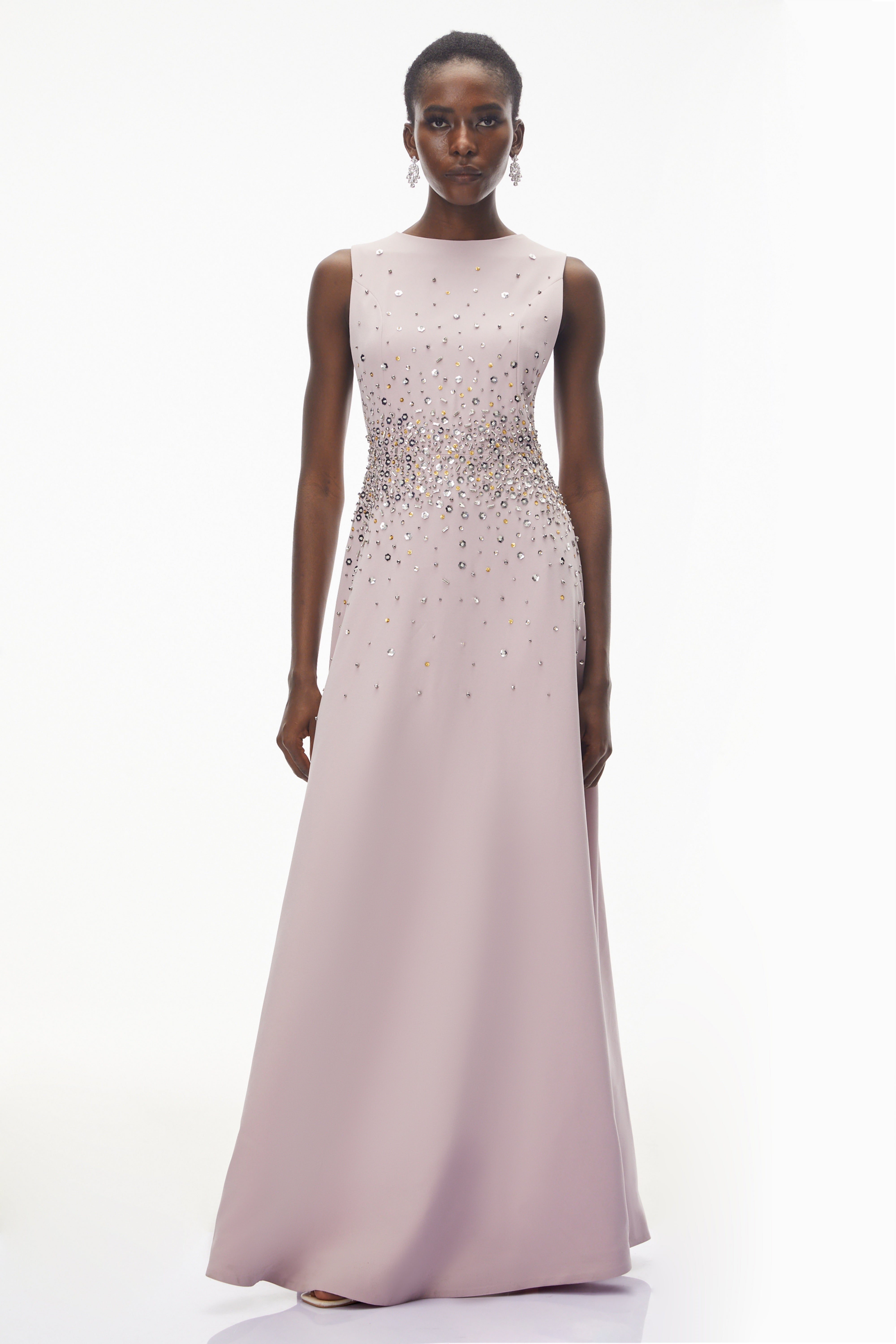 Bronislava Lotus Pink Embellished Maxi Dress