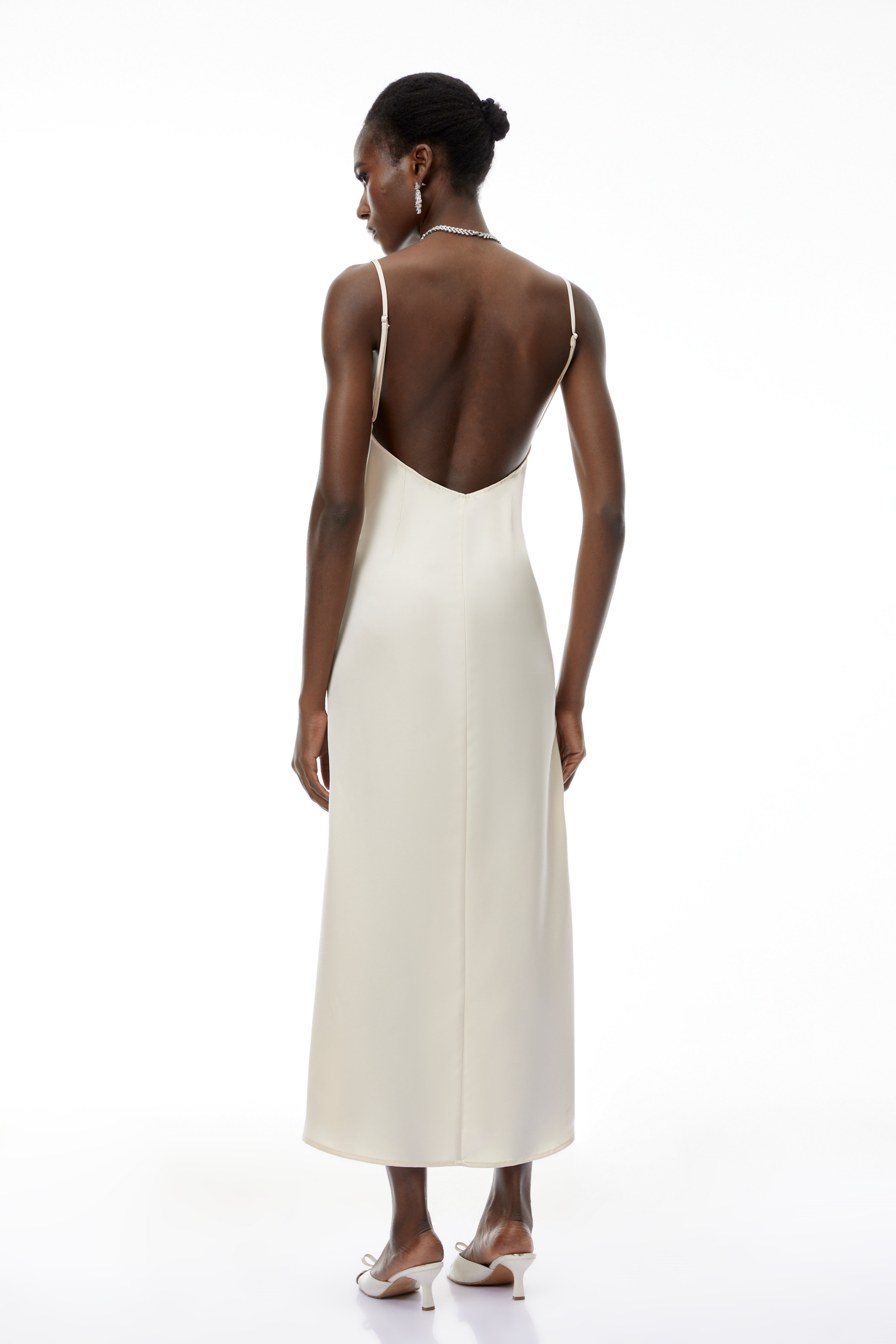 Brooklyn White Lace Panel Midi Dress