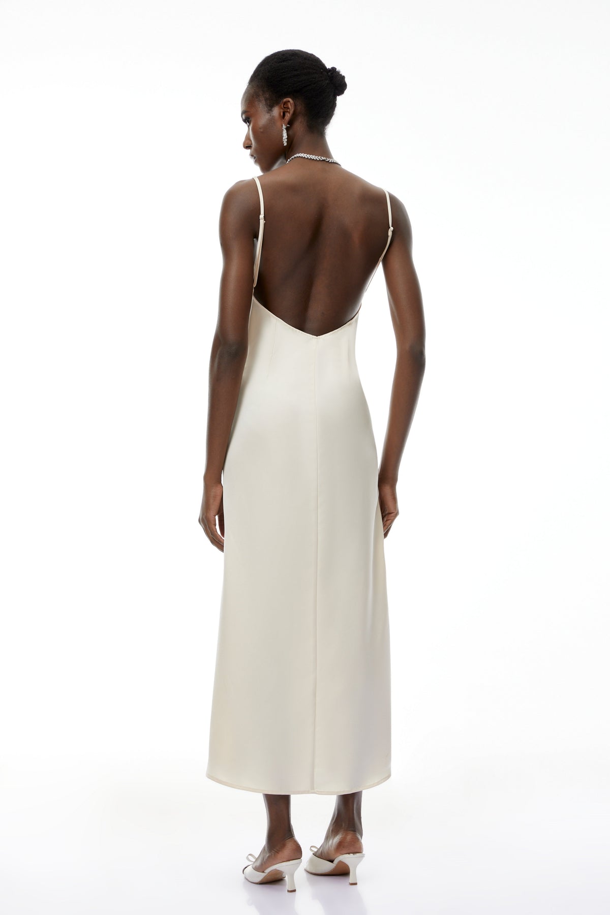 Brooklyn White Lace Panel Midi Dress