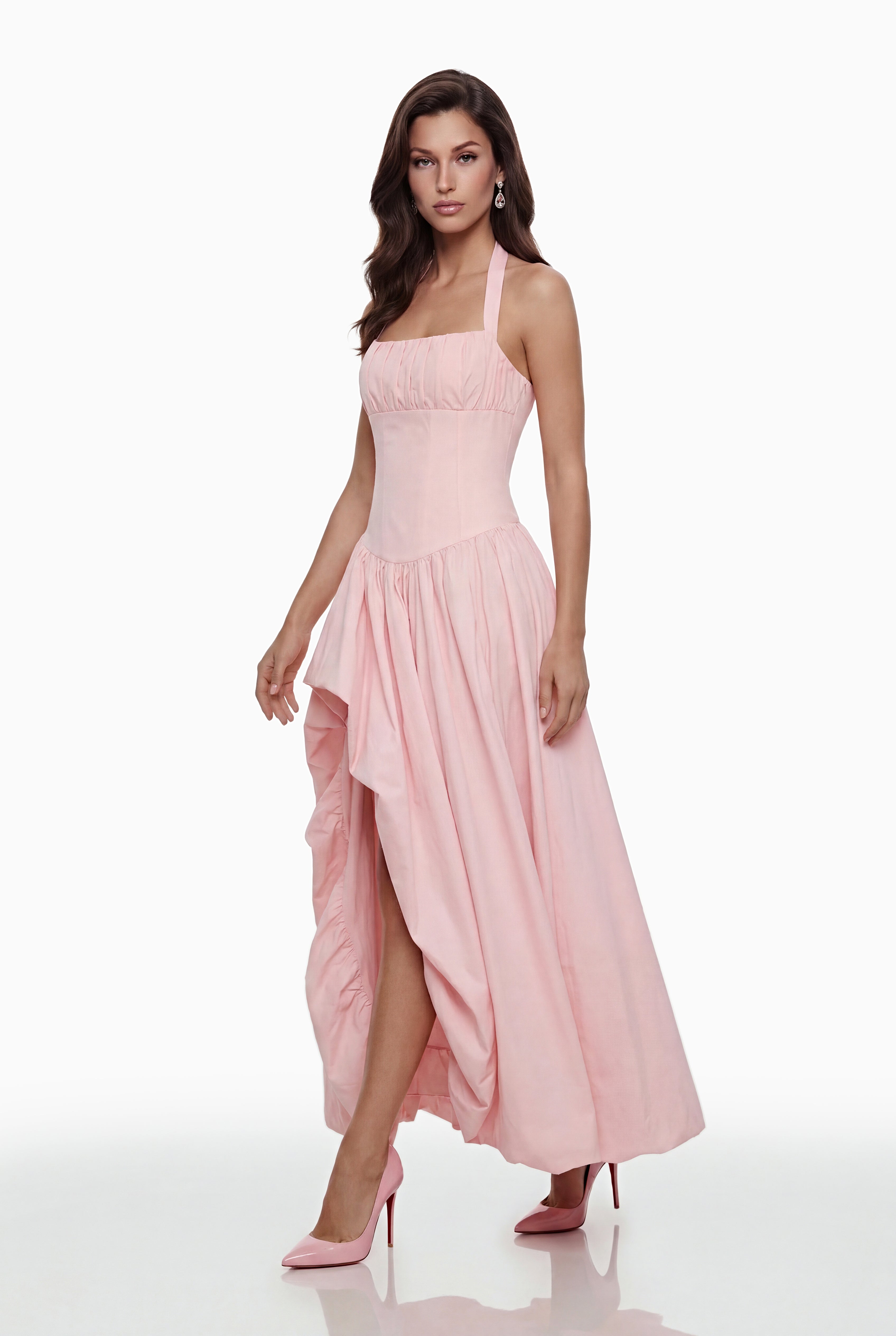 Caiya Pink Sleeveless Maxi Dress with Slit