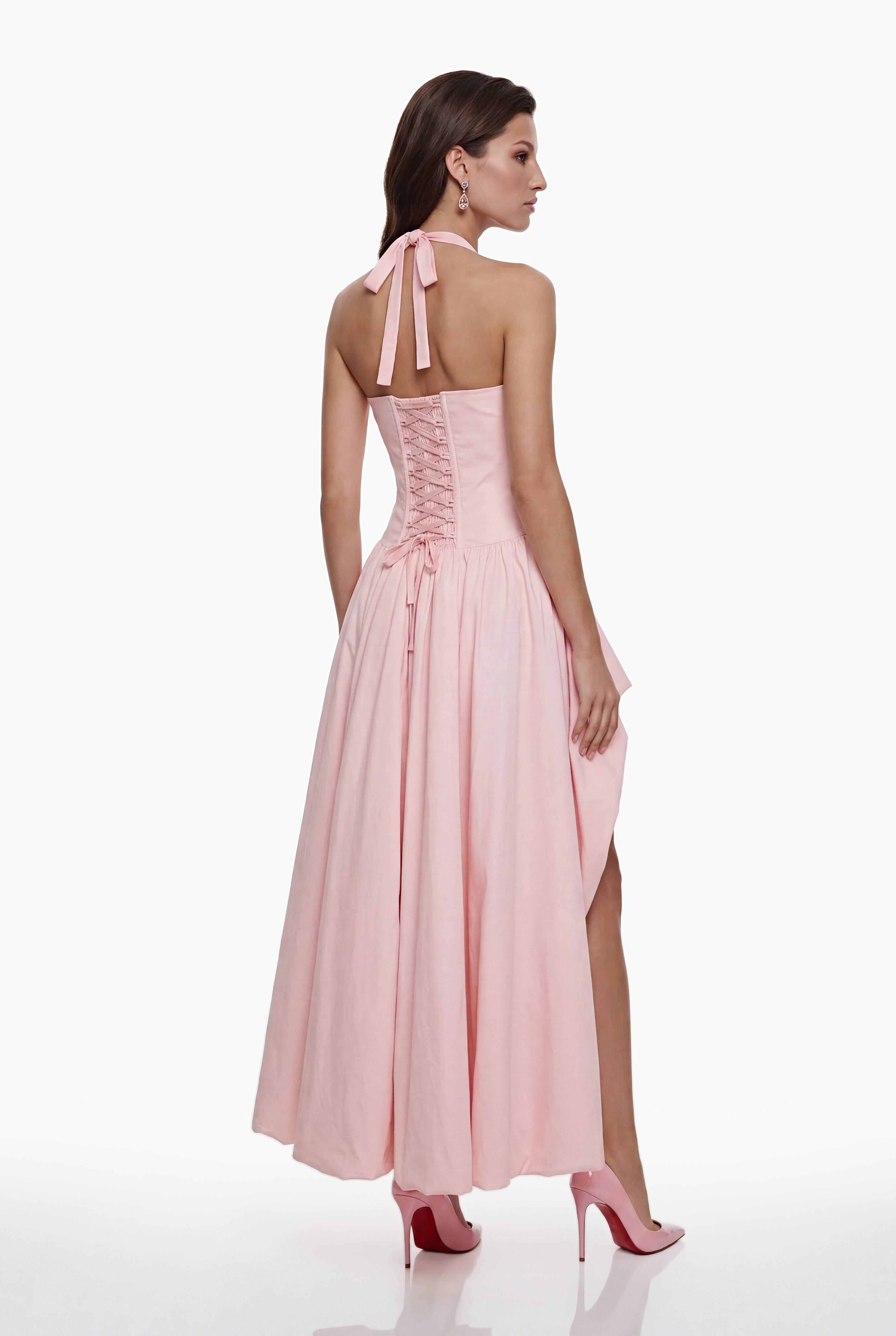 Caiya Pink Sleeveless Maxi Dress with Slit