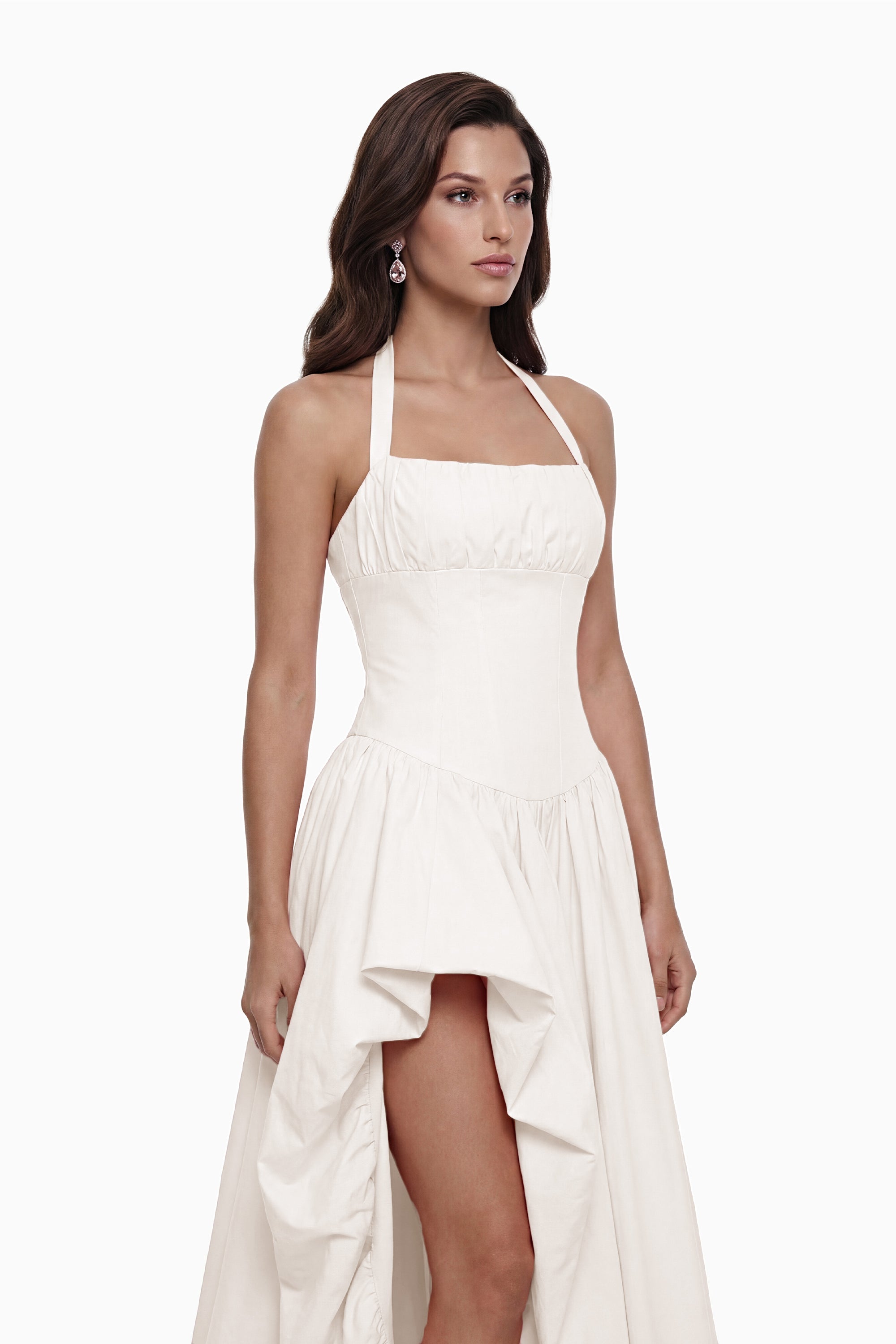 Caiya White Sleeveless Maxi Dress with Slit