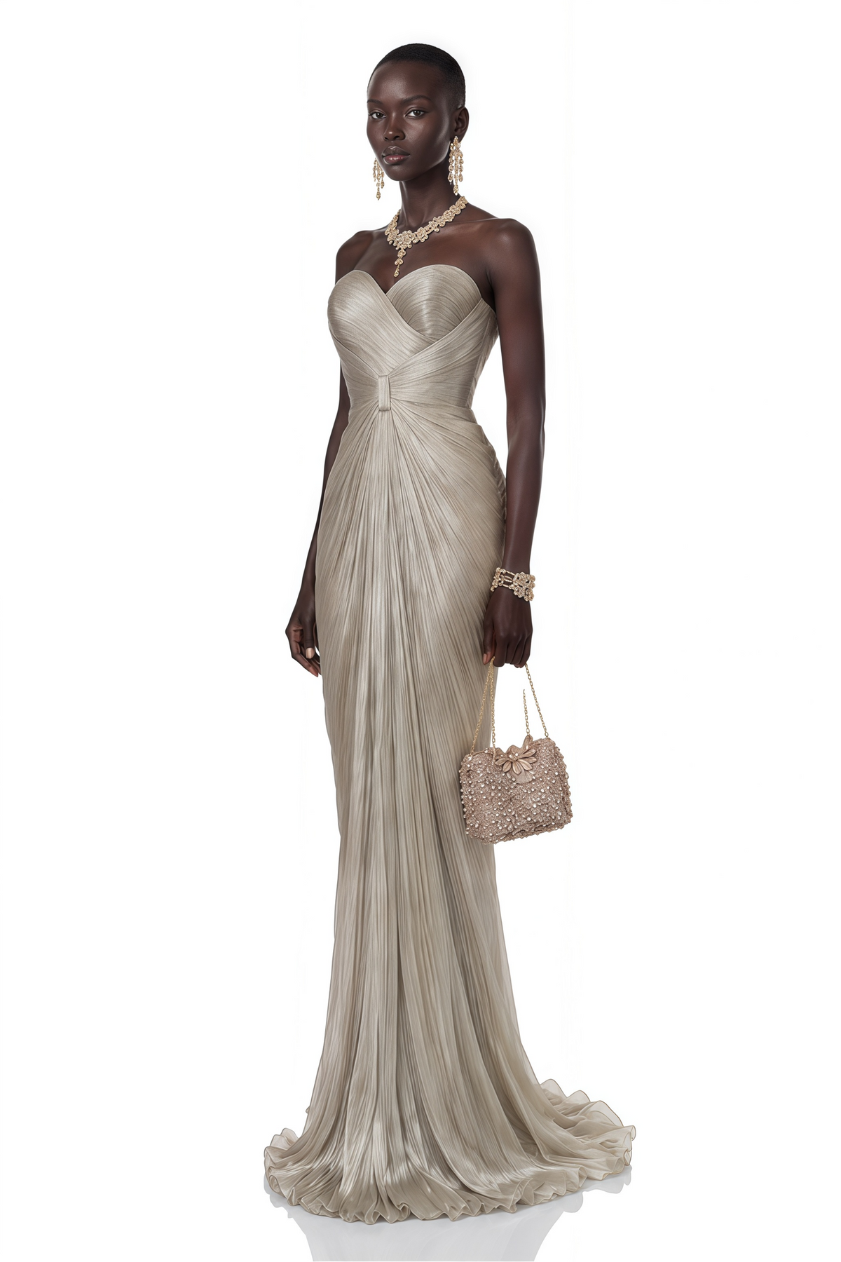 catherine silver off-shoulder ruched maxi dress