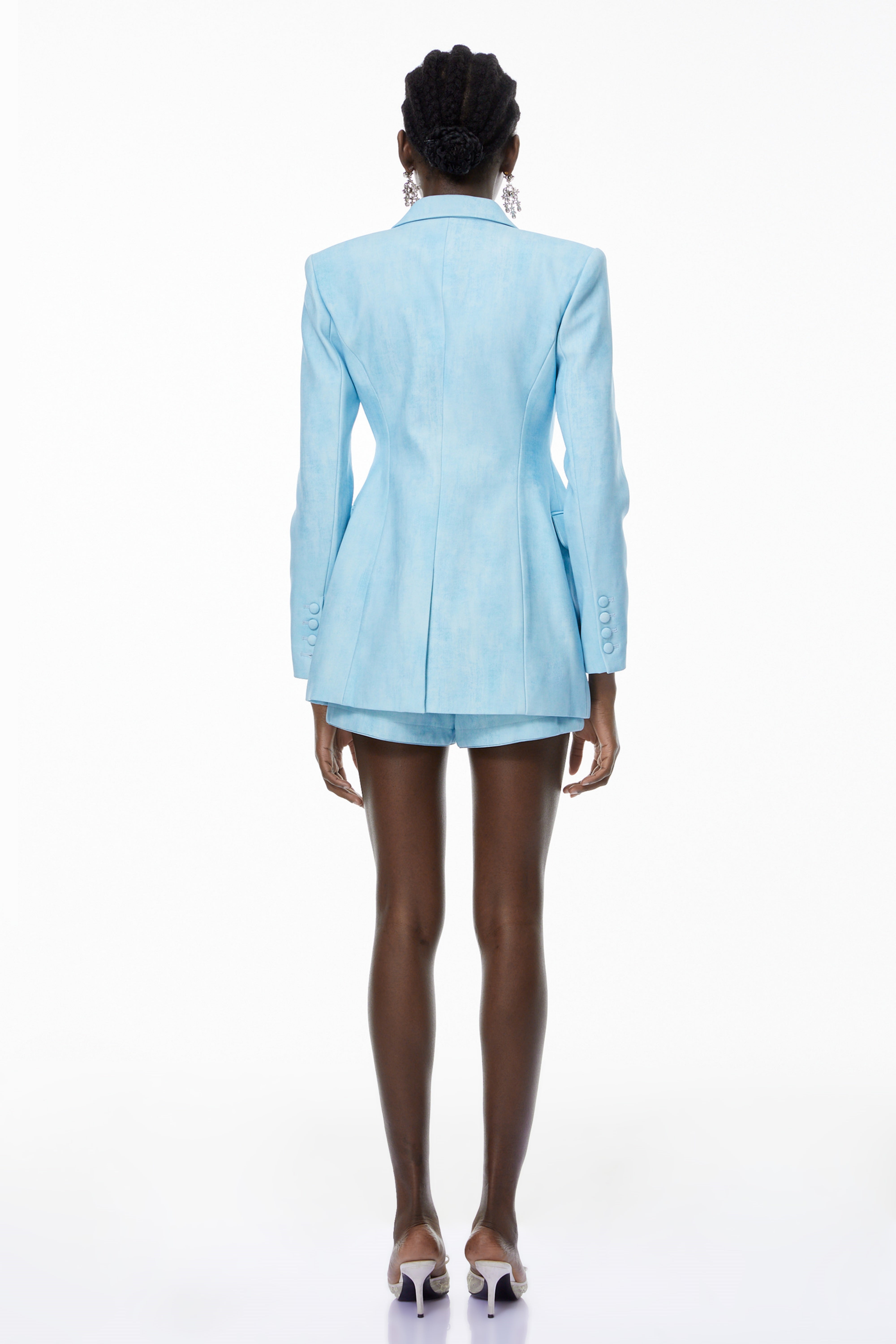 Célestine Blue Double-Breasted Blazer & Shorts Set