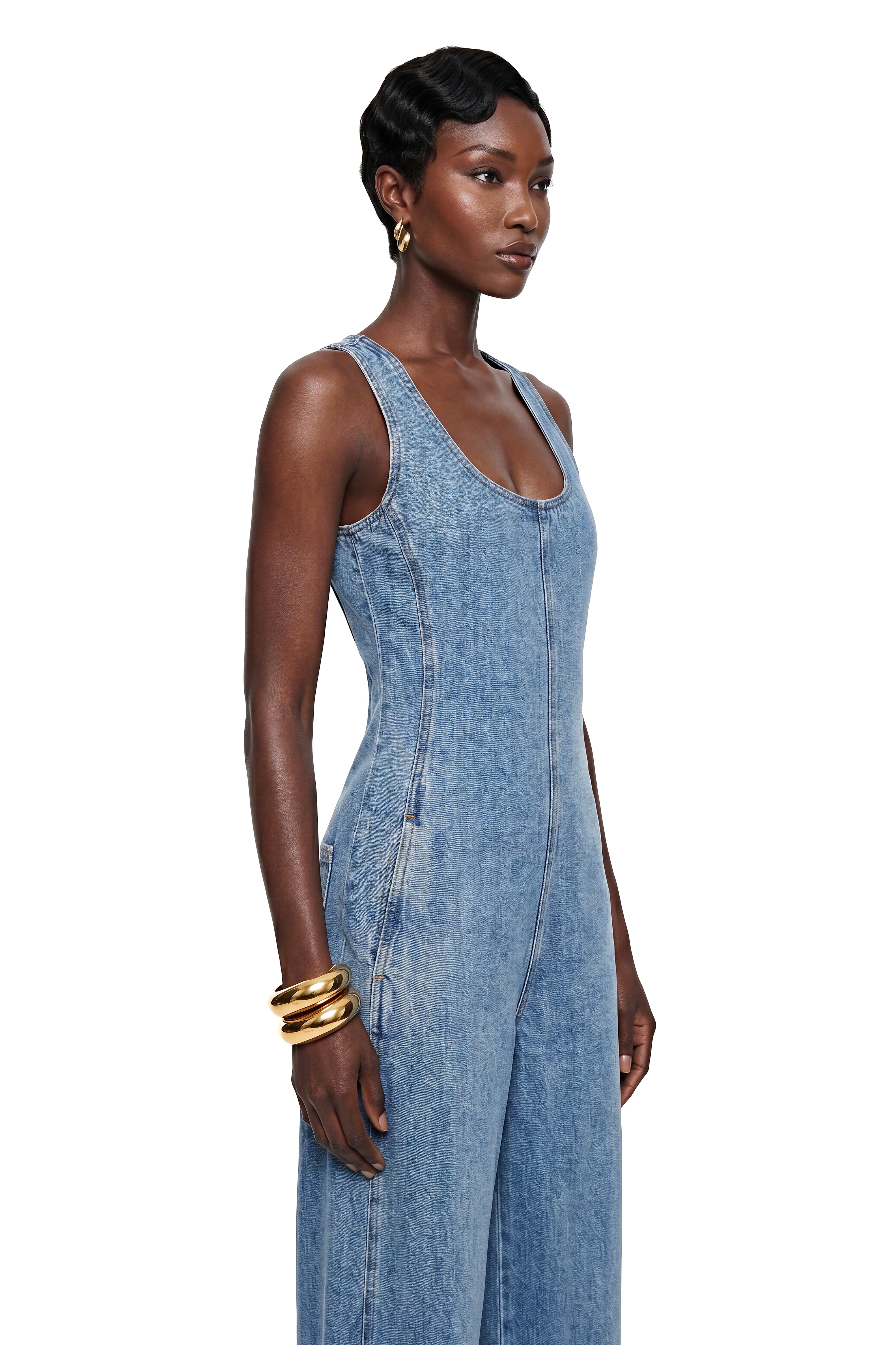 Chakame Blue Denim Overalls