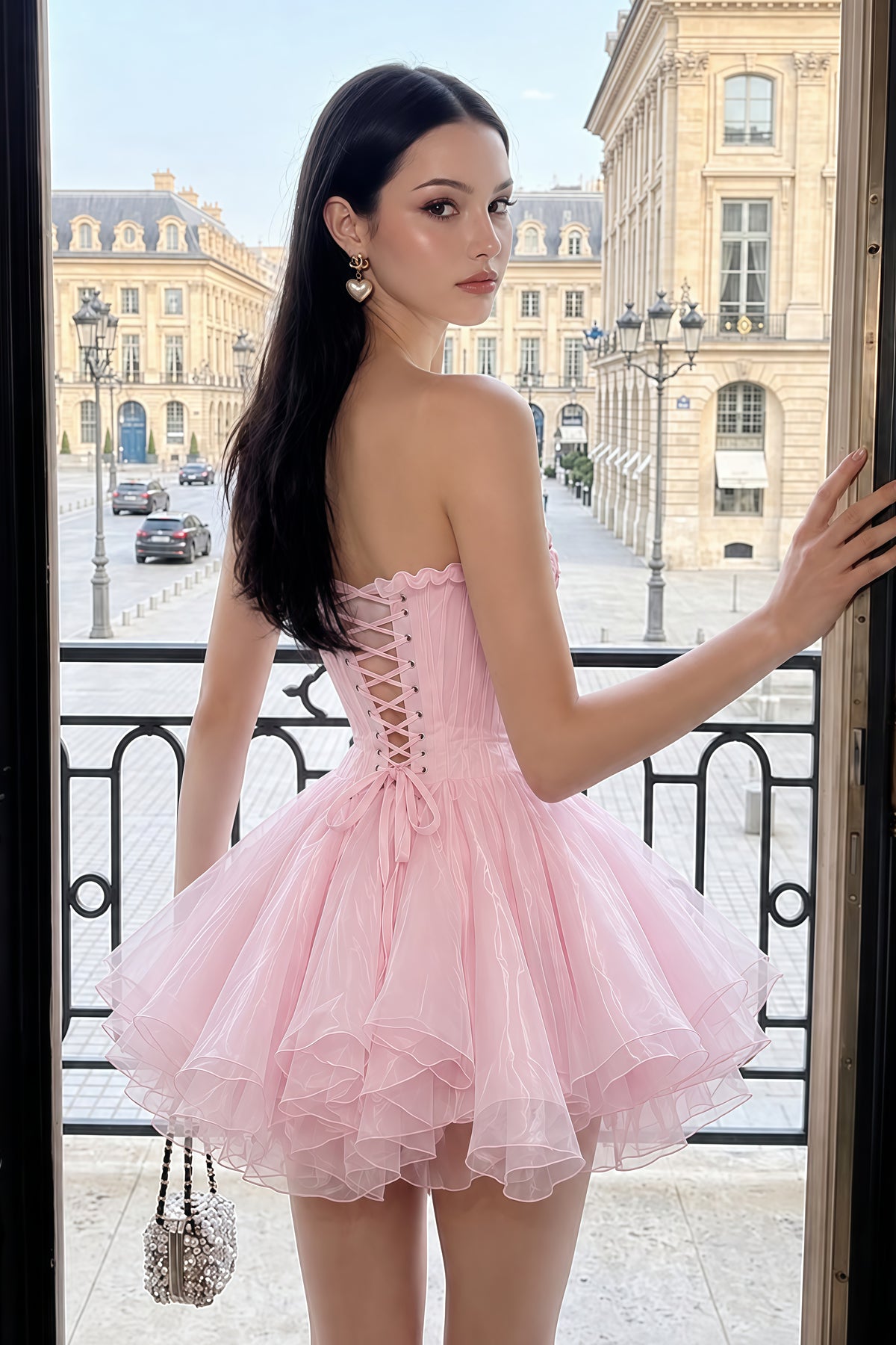 charlotte pink off shoulder ruffled mini dress