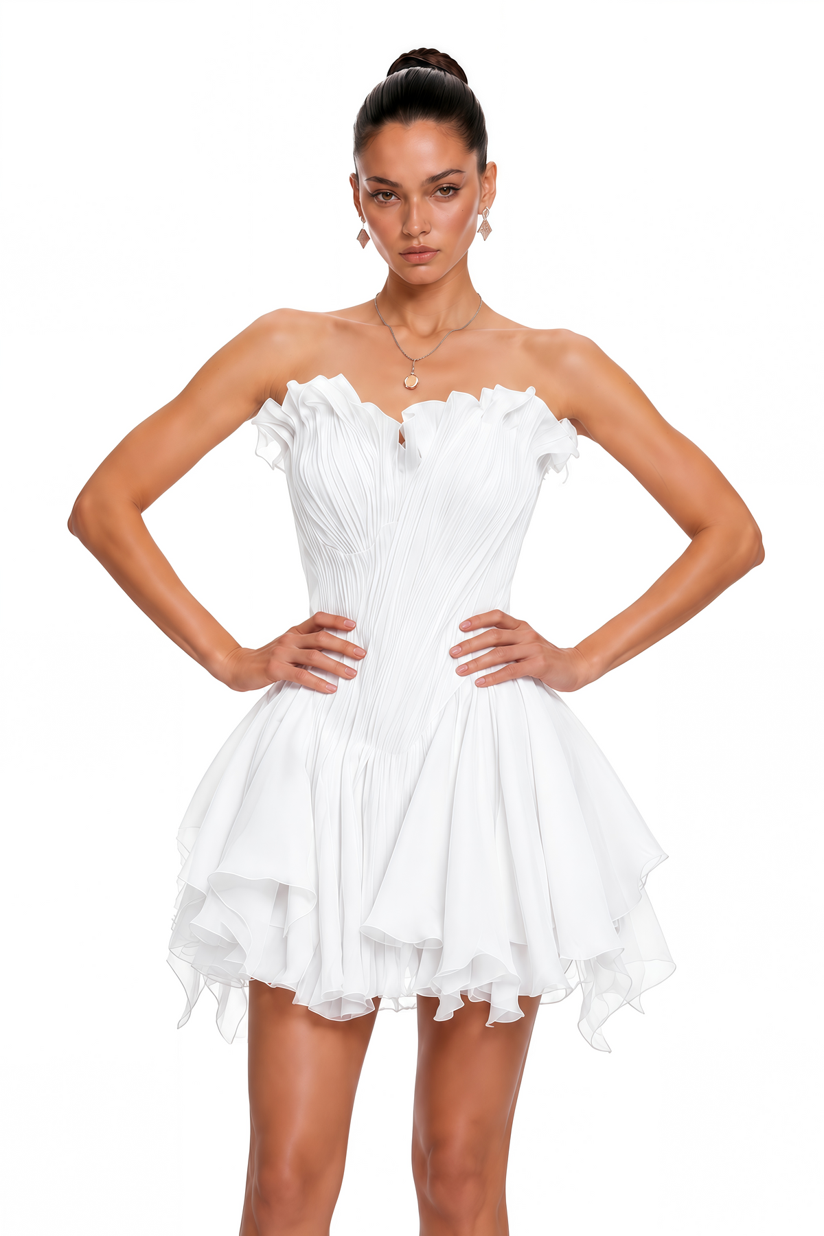 charlotte white off shoulder ruffled mini dress