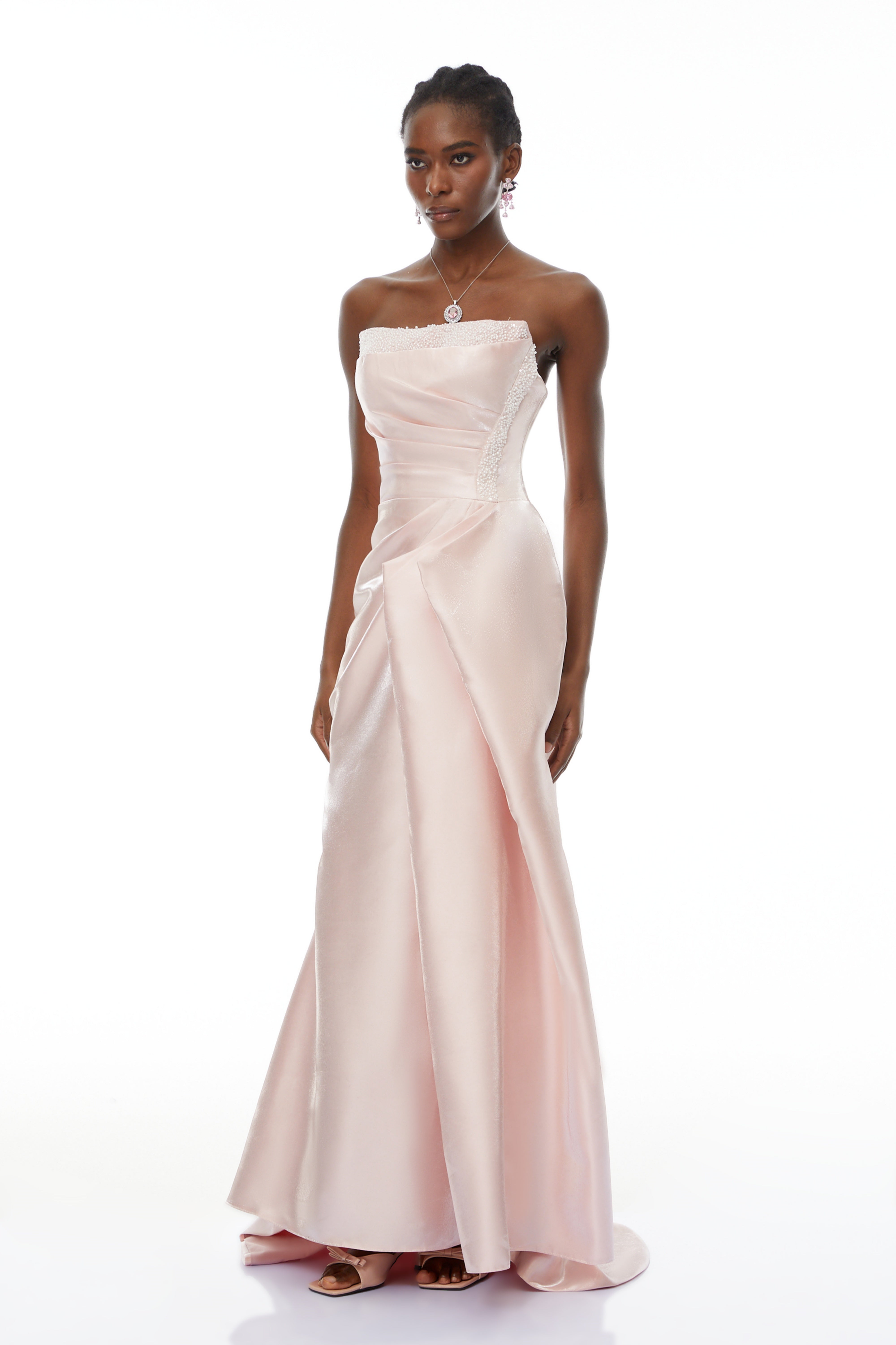 Charlotte Pink Off Shoulder Ruched Maxi Dress (Final Sale-US Only)