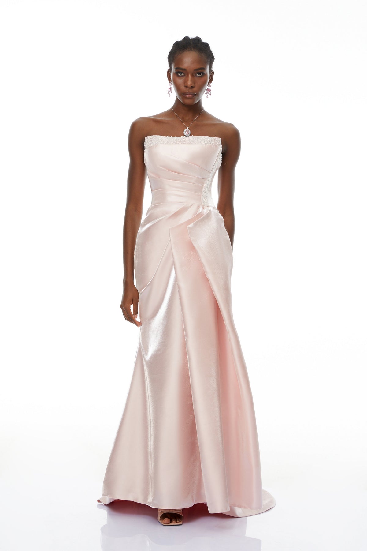 Charlotte Pink Off Shoulder Ruched Maxi Dress (Final Sale-US Only)