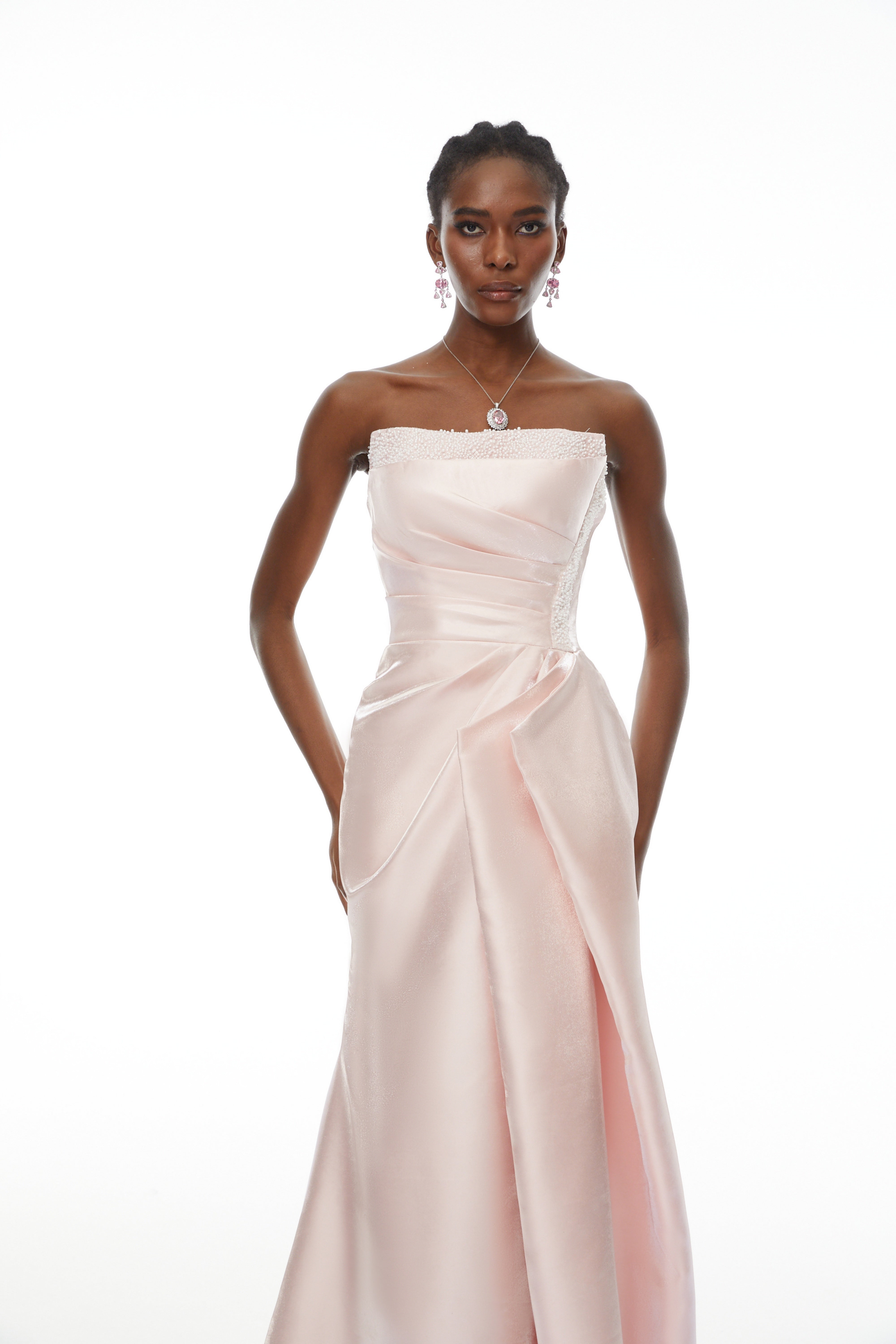 Charlotte Pink Off Shoulder Ruched Maxi Dress (Final Sale-US Only)