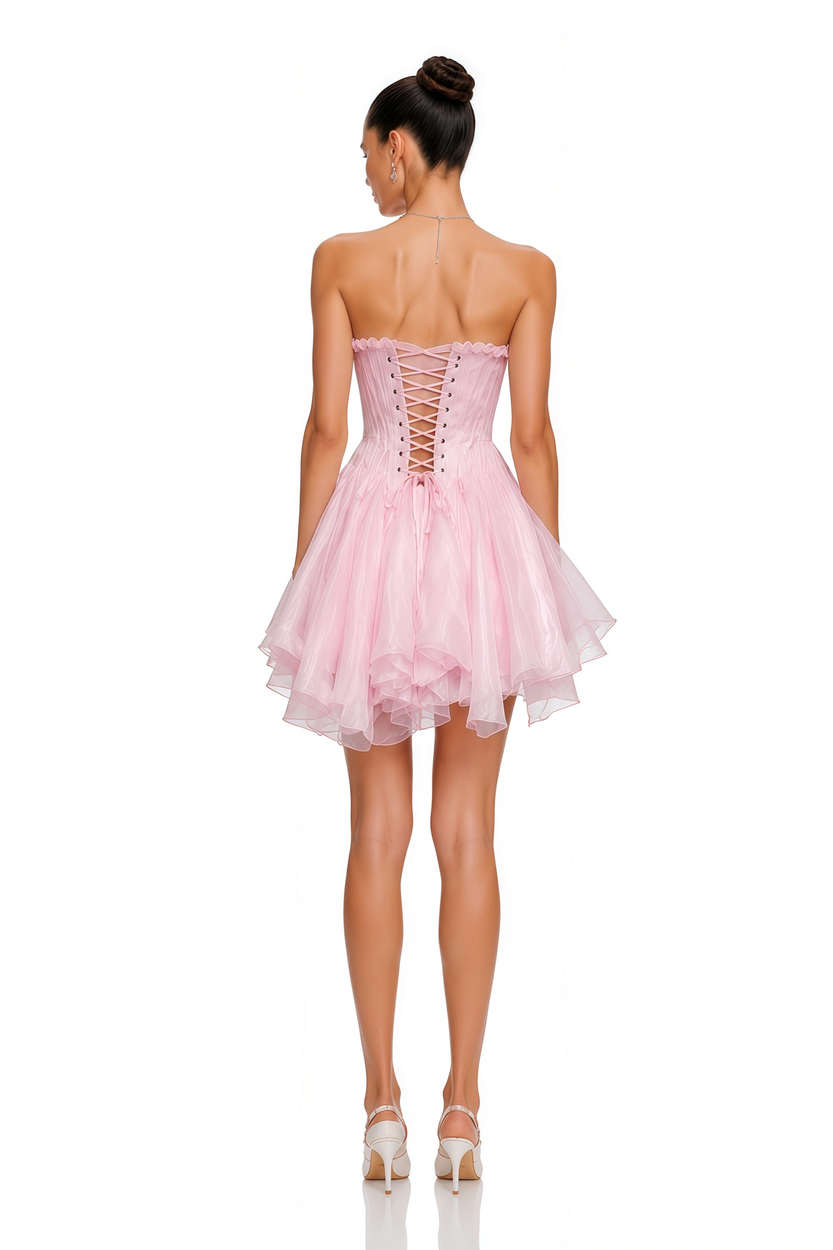 charlotte pink off shoulder ruffled mini dress